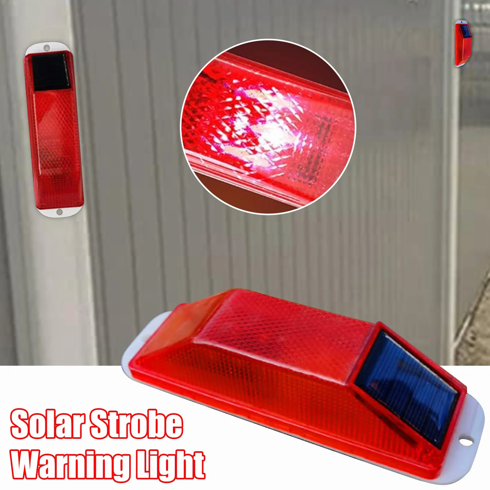 Luce di avvertimento a energia solare, super luminosa, impermeabile, sensibile, LED lampeggiante, segnale di sicurezza per esterni, segnale di sicurezza per edilizia, segnaletica