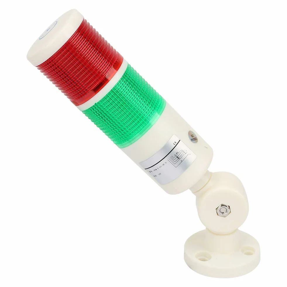 Segnale luminoso di avvertimento Segnale di allarme Luce 24V Rosso Verde Lampada Indicatore luminoso d'avvertimento della torre con segnale acustico e cicalino