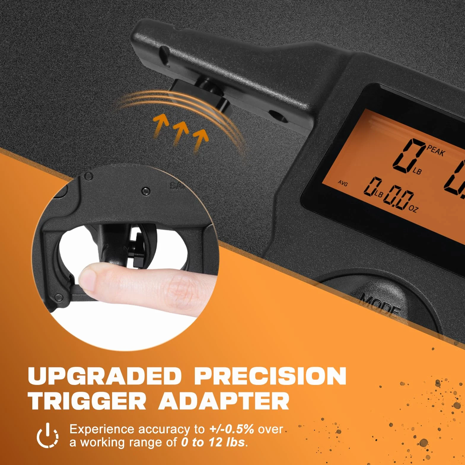 BOOSTEADY Misuratore di Trazione Digitale Professionale con Incrementi di 0,1 oz e Display LCD, Letture Accurate da 0 a 12 Libbre, Misuratore di Scala di Trazione del Grilletto del Sensore Militare
