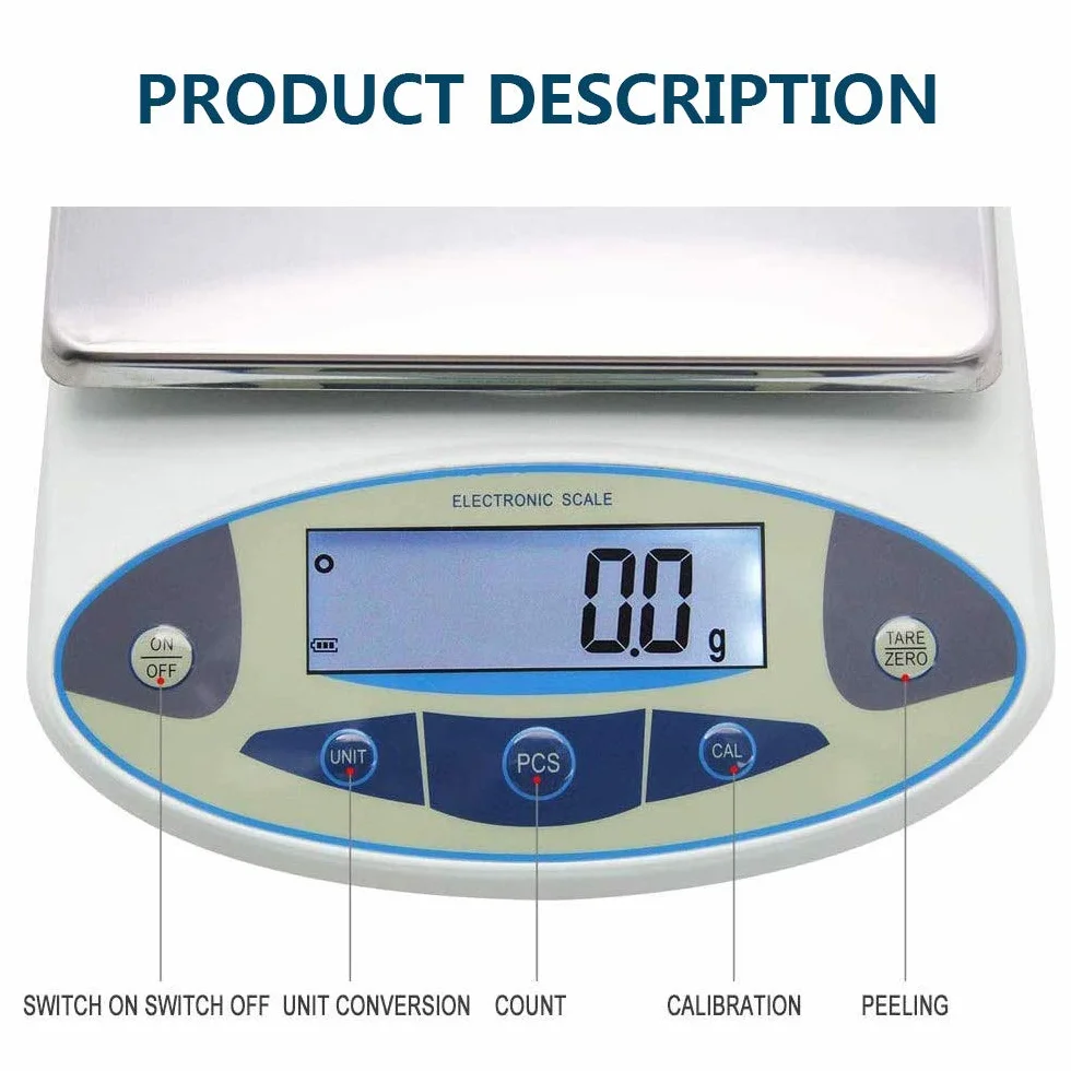 Bilancino di Precisione Professionale, Analitica da Laboratorio Ad Alta Precisione 5kg / 10kg / 15kg / 30kgx0.1g Bilancia Elettronica Bilancia da Laboratorio Digitale,15kg/0.1g