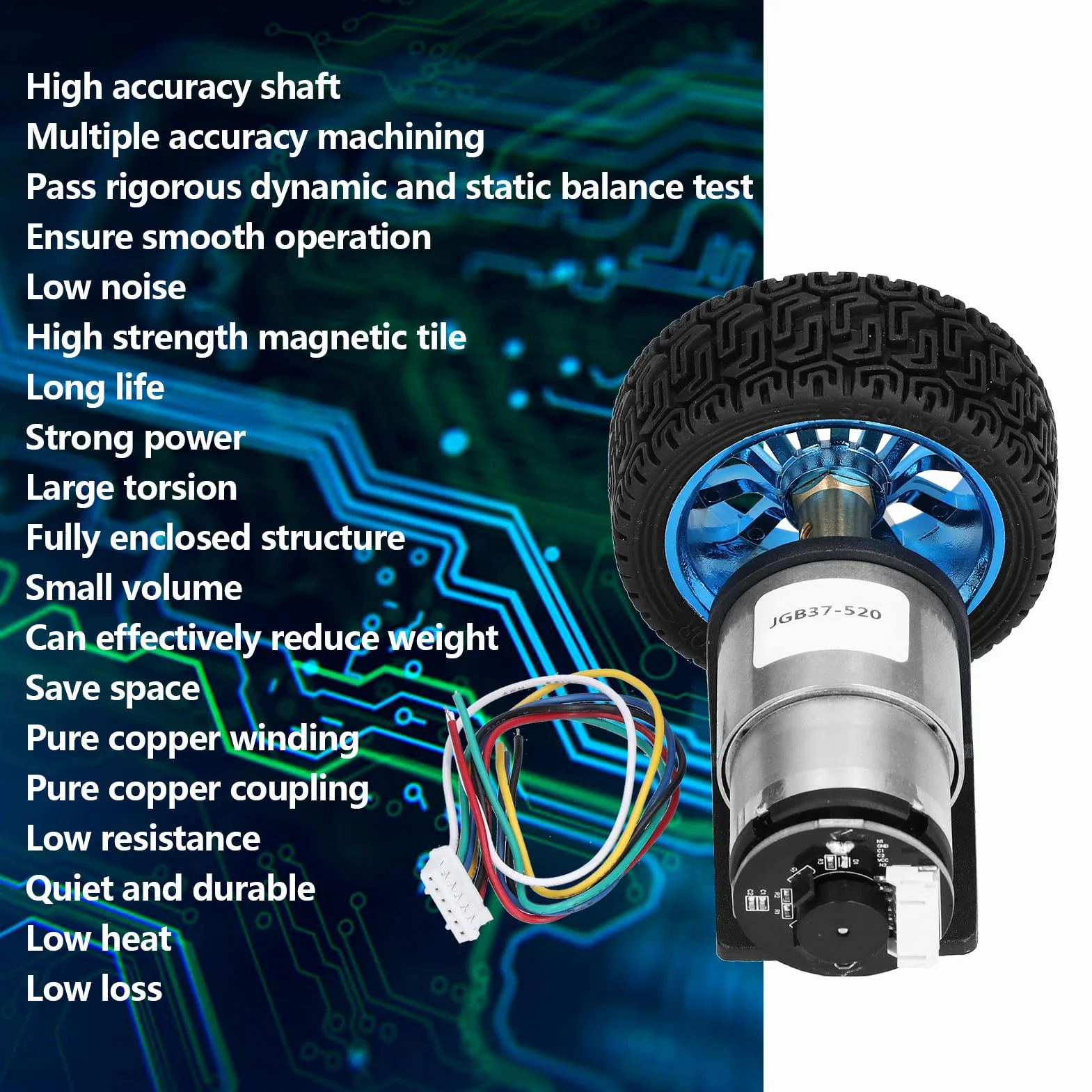 Set Motore Encoder CW CCW Motoriduttori DC Albero con Set, Diametro Albero 15,5 Mm Micro Motoriduttori DC DC12V per Smart Car Fai-da-te (60 giri/min)