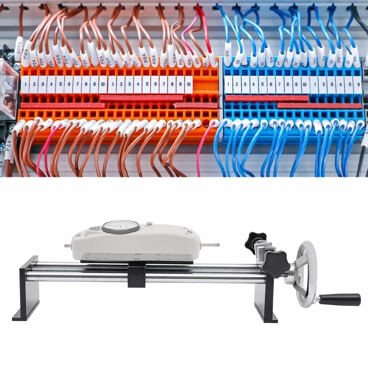PUCHEN Supporto per dinamometro Supporto for misuratore di Forza, banco Prova Forza Push Pull, banco Prova Tensione, banco Prova Forza Manuale Calibro Push Pull for Prove di Compressione e Tensione