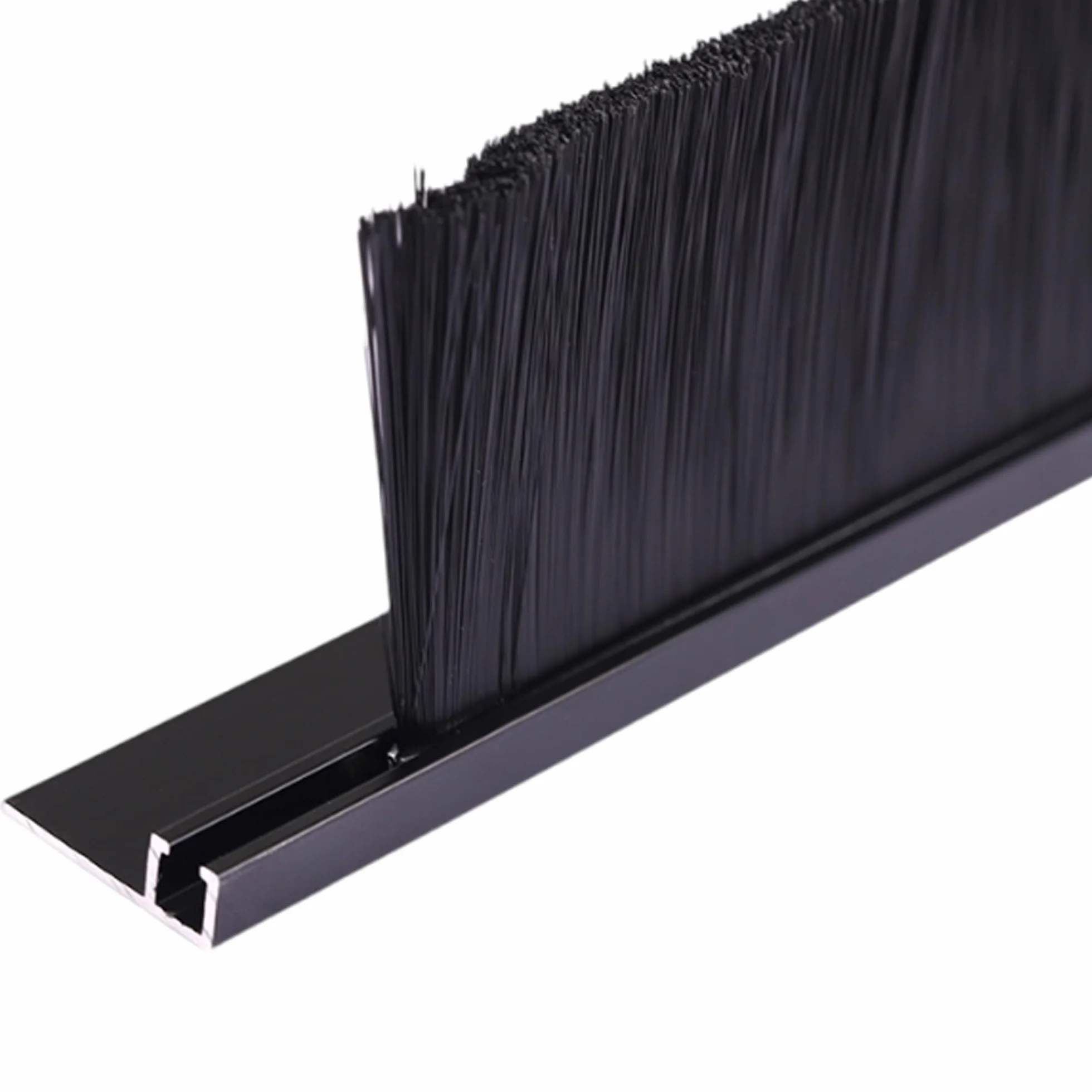 Spazzola a strisce in lega di alluminio nera - Strumento industriale for sigillare armadi e porte (100 cm) - Facile da installare(Size(F),5cm)