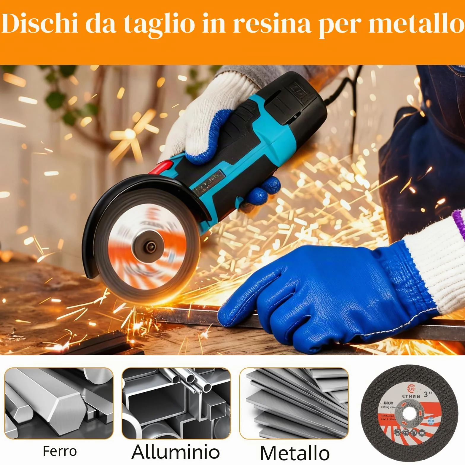 Set di dischi da taglio da 75 mm per smerigliatrice angolare, composto da 23 accessori con dischi da taglio HSS e dischi da taglio in carburo per taglio, lucidatura e smerigliatura del metallo