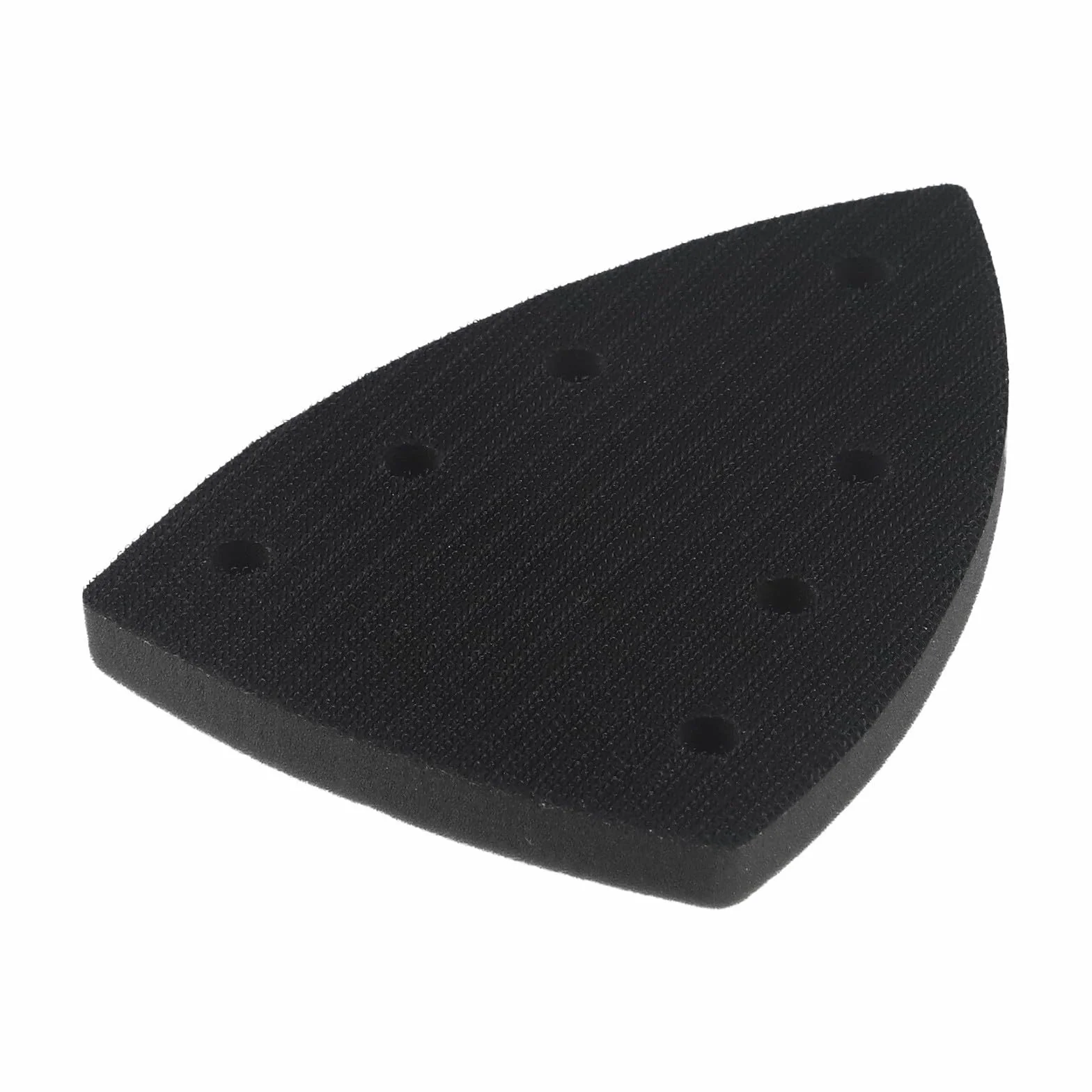 Platorello abrasivo triangolare, 100 x 150 mm, 7 fori e interfaccia ad anello, per levigatrici elettriche, piastra di ricambio in schiuma EVA, per dischi di carta vetrata, accessorio