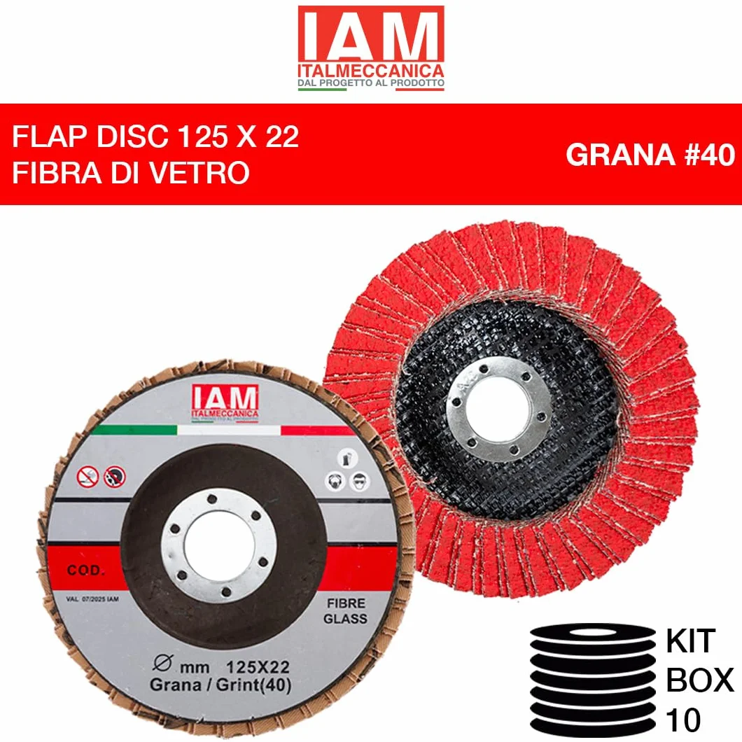 Flap Disc Ceramico Doppia Lamella | 125 x 22 mm | Grana 40 | 10 Pezzi | Dischi smerigliatrice | Dischi Lamellari Professionali Abrasivo Zirconio |Dischi Abrasivi Lamellare