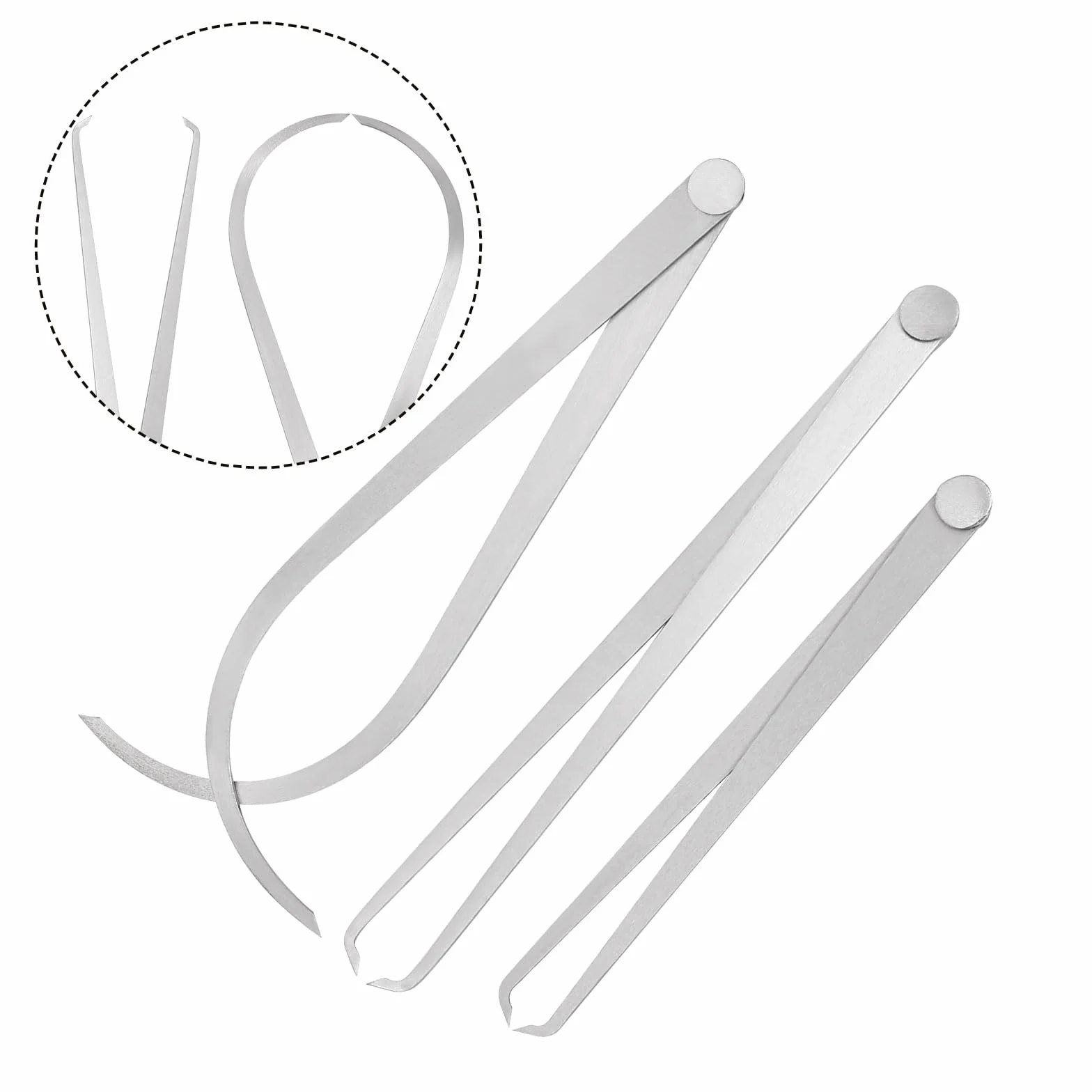 QUARKZMAN Giunto Interno Esterno Calibro Set 8 10 12" 410 Acciaio Inox
