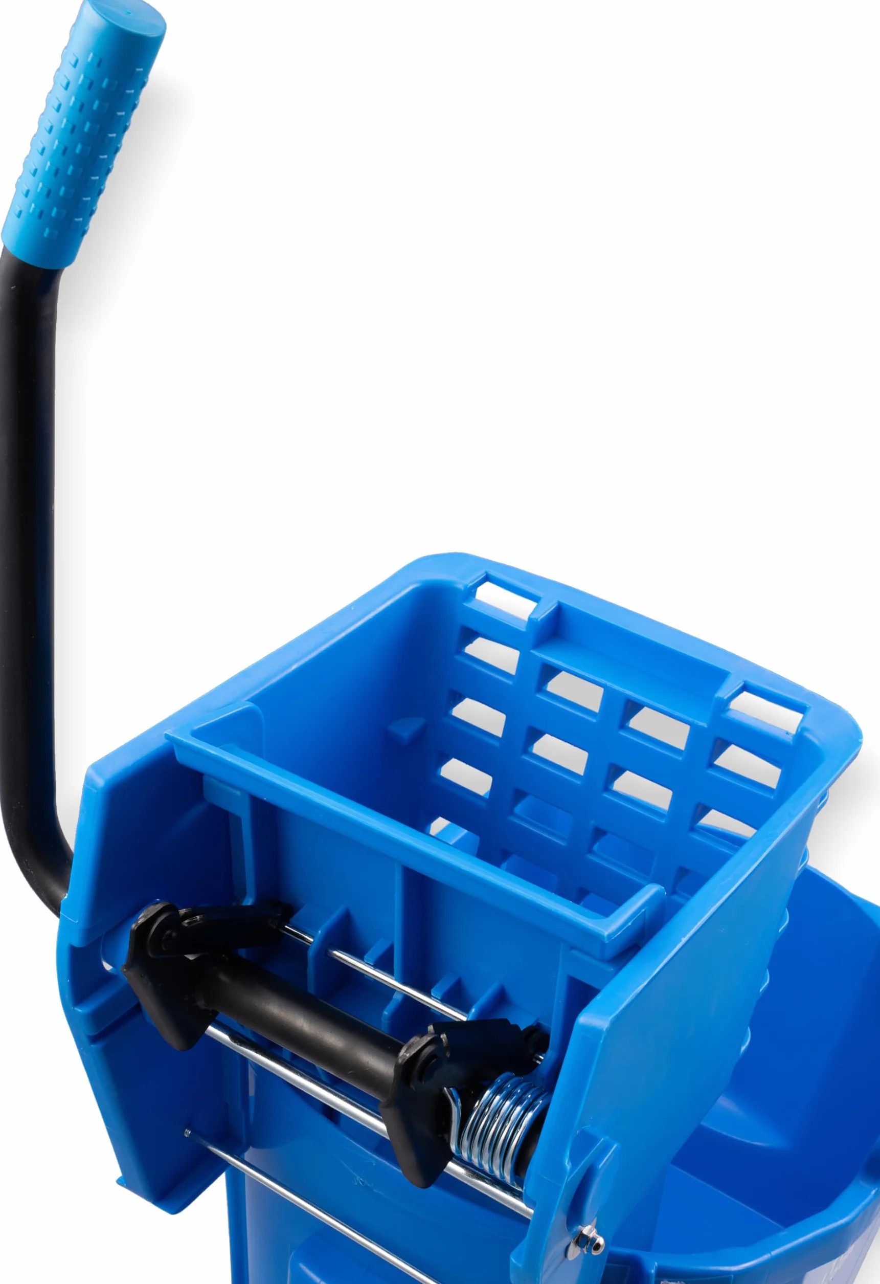 CFS - Secchio per mocio commerciale in plastica con strizzatore laterale, 26 litri, colore: blu