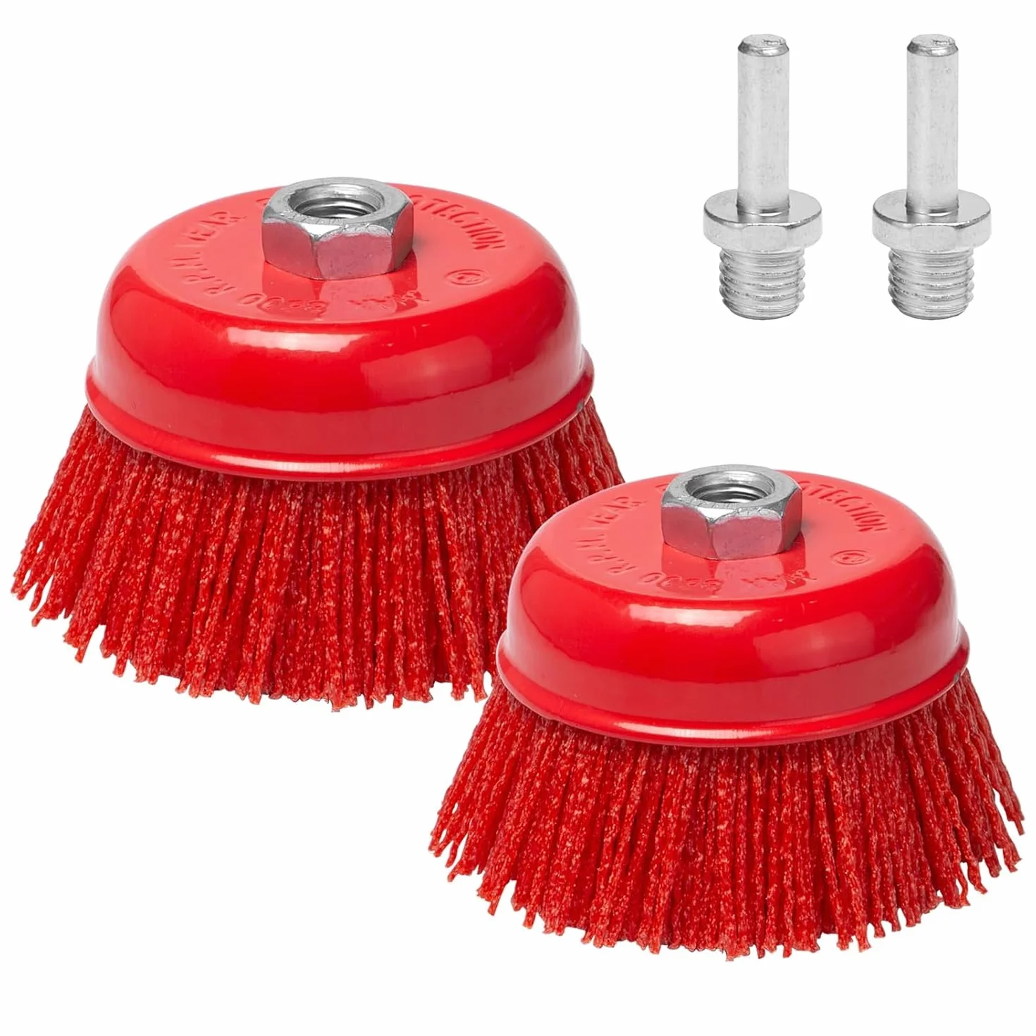 2 Pezzi Spazzola a Tazza in Nylon Abrasivo per Smerigliatrice con Filettatura M14x2 per Rimozione Ruggine, Lucidatura e Pulizia dei Metalli Ø 75 mm