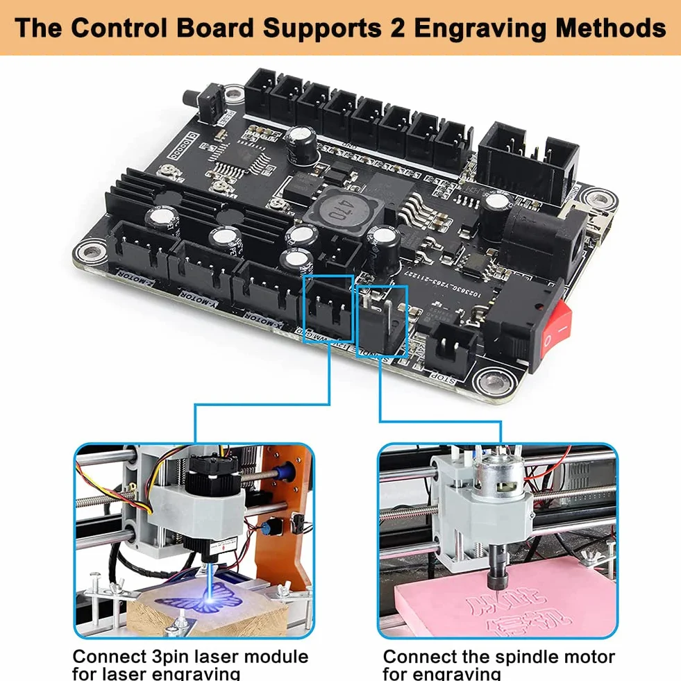 Scheda di controllo GRBL 1.1 migliorata con ventola di raffreddamento connessione USB controller offline per macchina per incisione CNC 1610/2418/3018 fai da te 3 assi