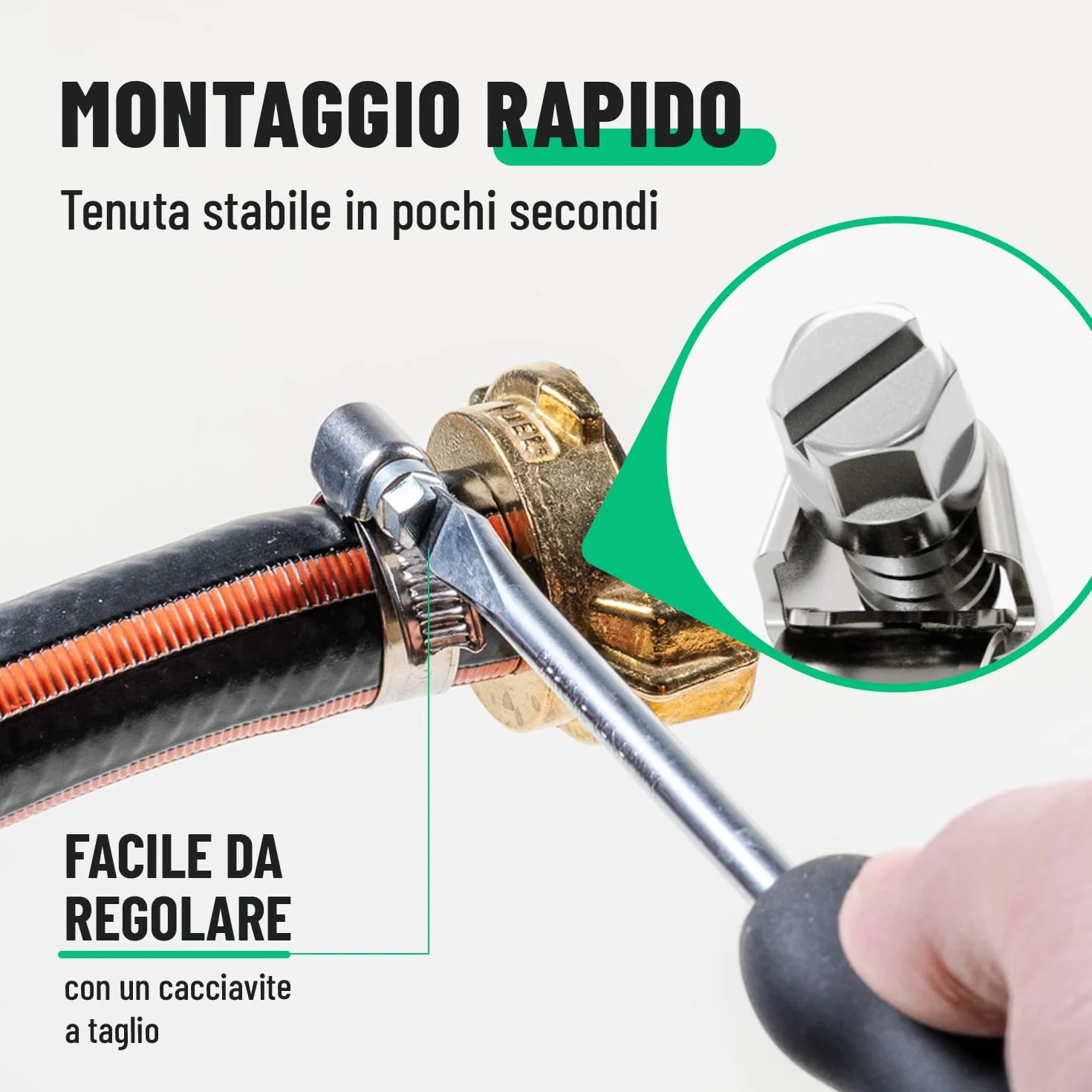 Fascette stringitubo acciaio inox 25-40 mm regolabile larghezza banda 9 mm