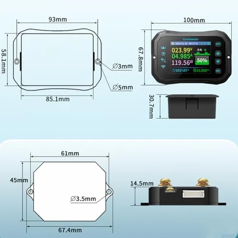 Monitoraggio Remoto Della Batteria Monitoraggio Batteria WiFi Misurazioni Di Parametri Multipli Promemoria Integrato Con Shunt Per Ampia Compatibilità