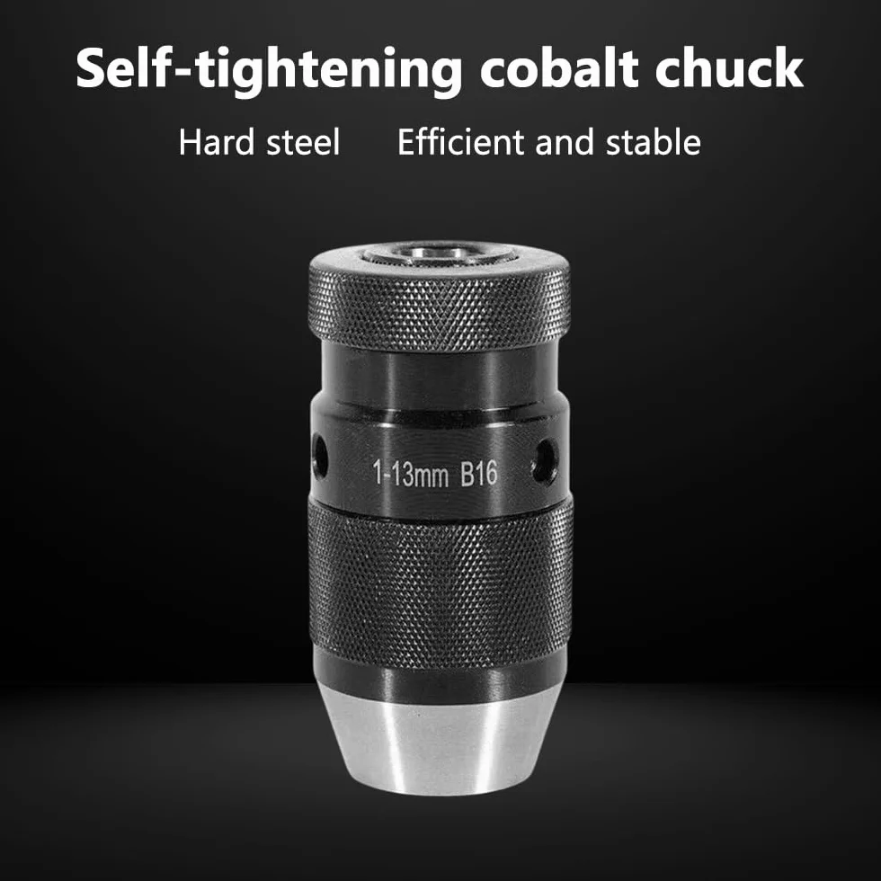 B16 Mandrino Autoserrante in Acciaio Senza Chiave, 1-13 mm 1/2" Mandrino per Trapano per Carichi Pesanti per Tornio, Foratura Elettrica, Fresatrici, Torni Noiosi, CNC e Utensili Manuali