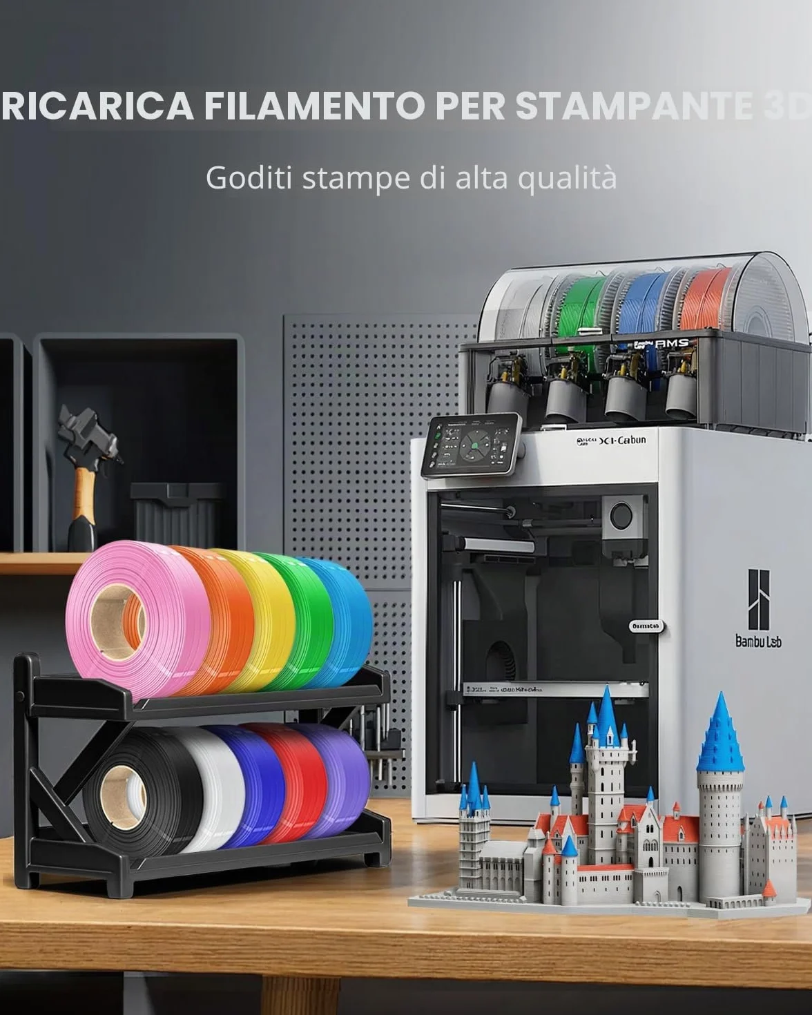 SUNLU Rapido PETG Refill Filamento 3D 1.75mm 4KG Alta Velocità 30-600mm/s Matt Senza Bobina Compatibile Bambu Lab Nero/Bianco/Rosso/Blu