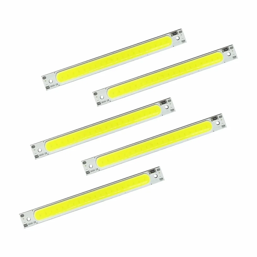 LED COB Light Platine, 5 pezzi DC 5 V 3 W Long Strip LED Chip Light Board Luce Bianca 600 mA 400 lm 6500 K per USB Touch Dimmer