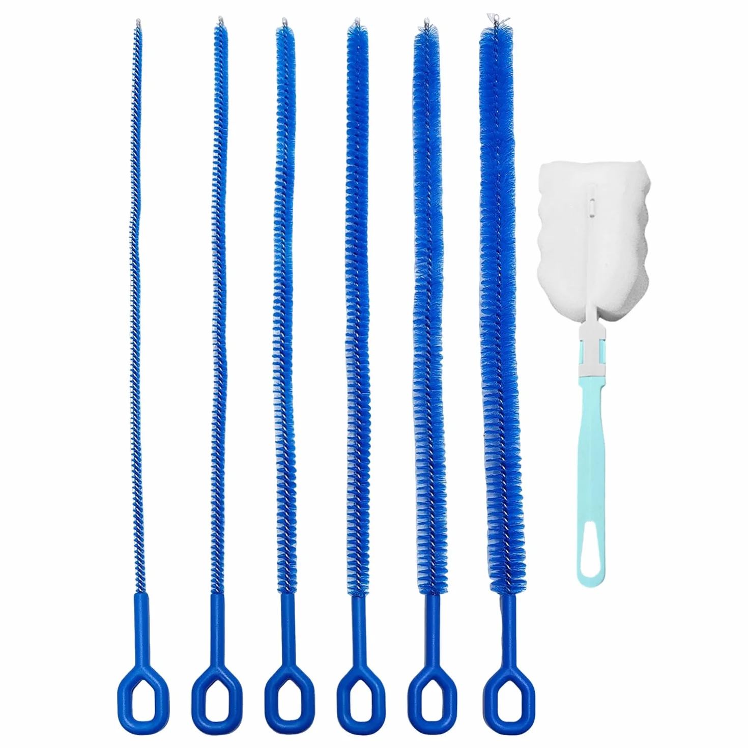 6 Blu Spazzola di Paglia E 1 Tazza di Spazzola, Tazza di Acqua Multifunzionale Spazzola di Pulizia, Tubo di Nylon Pennello, Home Office Accessori per La Pulizia.