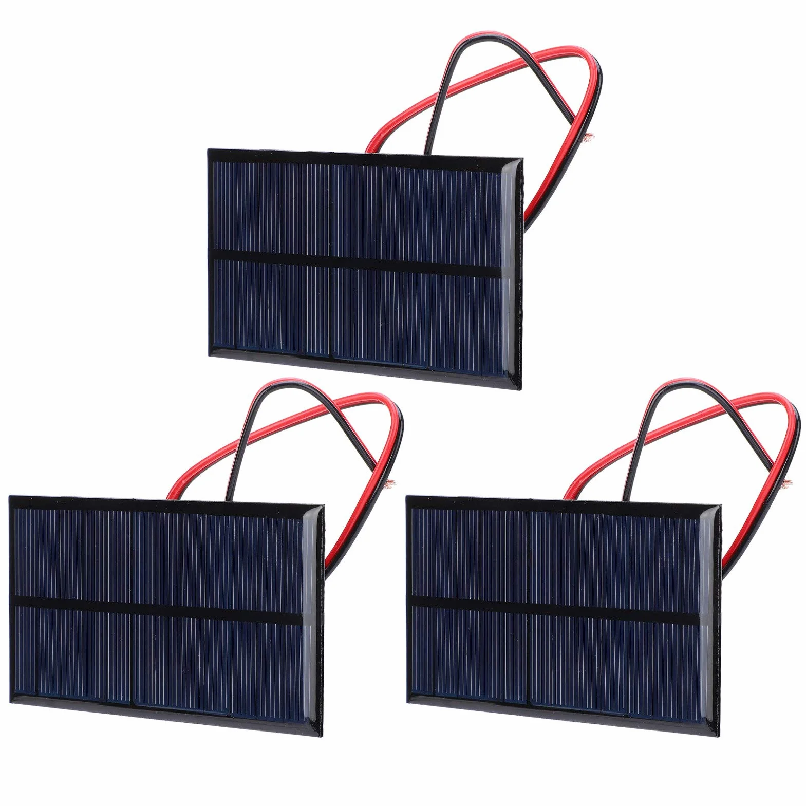 Pannello solare 6 V 1 W, cella solare in silicio policristallino, cavo 30 cm, rosso/nero