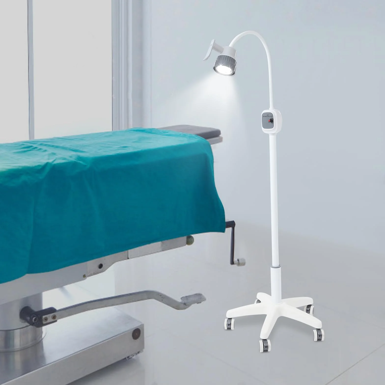 Lampada chirurgica a LED, dimmerabile, portatile, medica, a luce fredda a 360°, flessibile e regolabile in altezza, per ginecologia, ambulanza