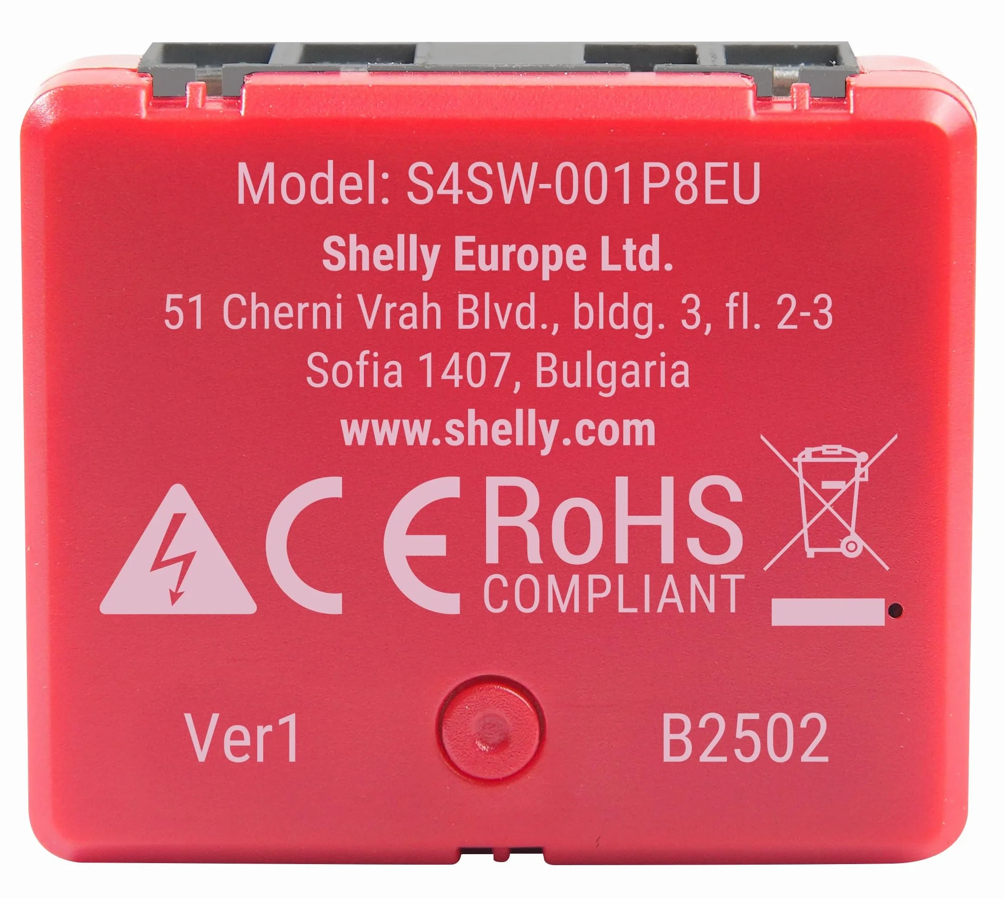 SHELLY Relè 1PM Mini Gen4, 8A, WLAN, Bluetooth, rosso, 4 pezzi