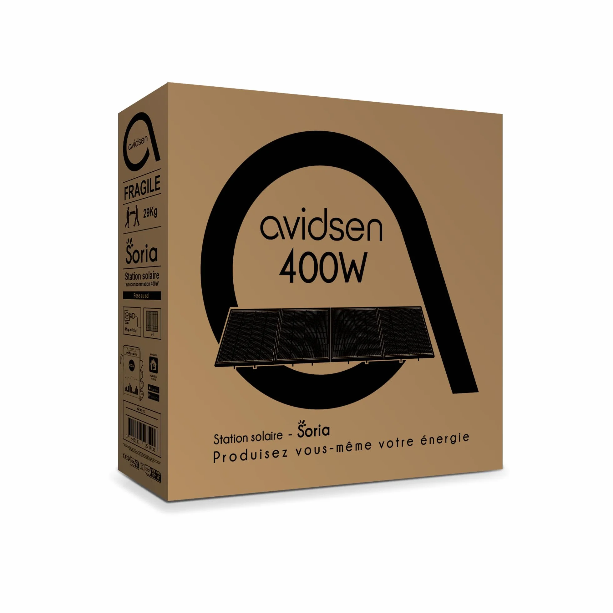 Avidsen Kit 4 pannelli solari stazione collegata 400 watt