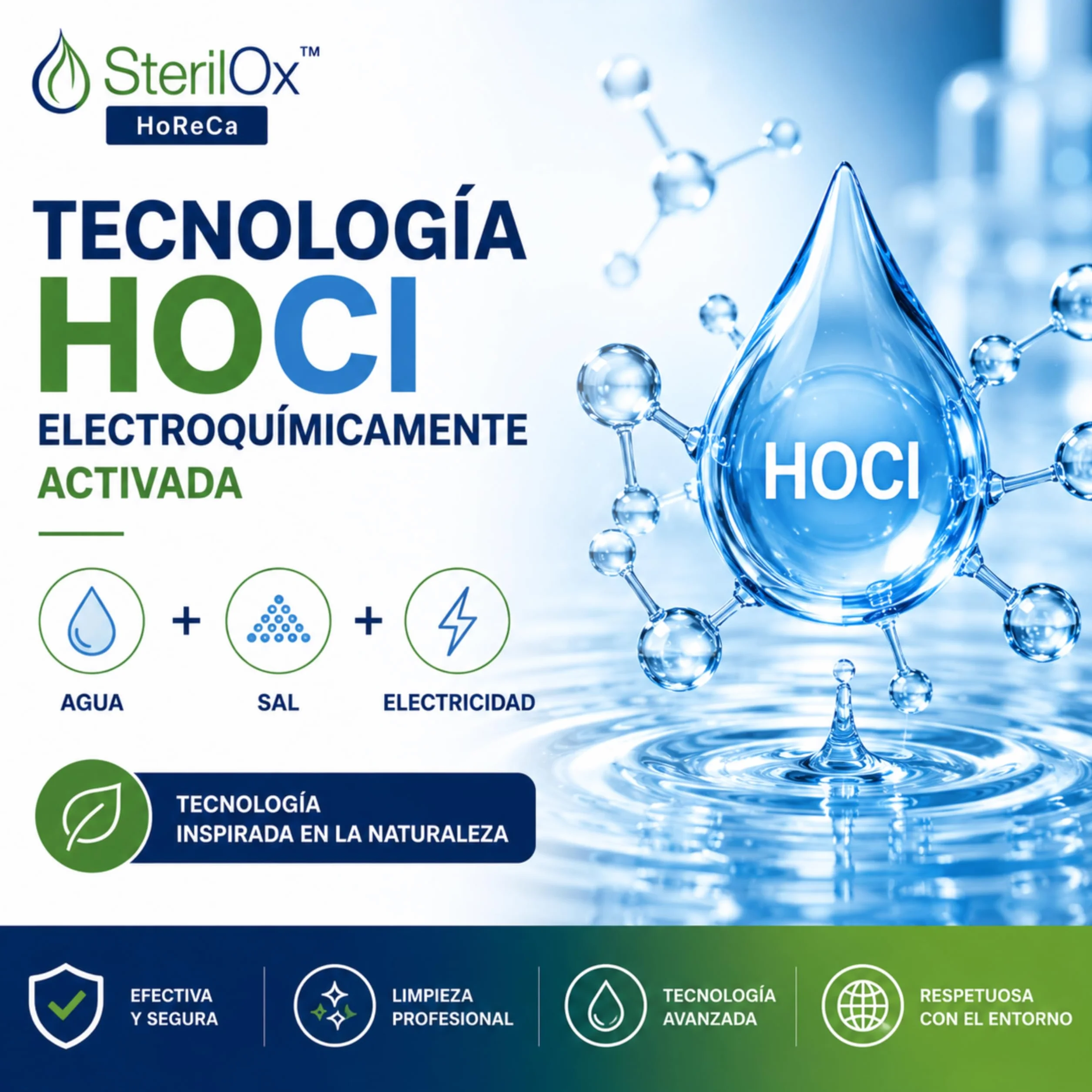 Universal HoReCa 5L - Prodotto Professionale per la Pulizia con Acido Ipocloroso HOCl - Senza Alcol, Senza Risciacquo - Per Cucine, Hotel, SPA, Palestre - Compatibile con Fogger