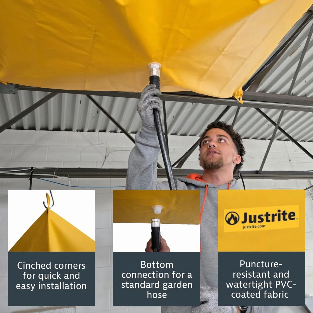 Justrite 28300 soffitto Leak deviatore, larghezza 5 'x 5' lunghezza