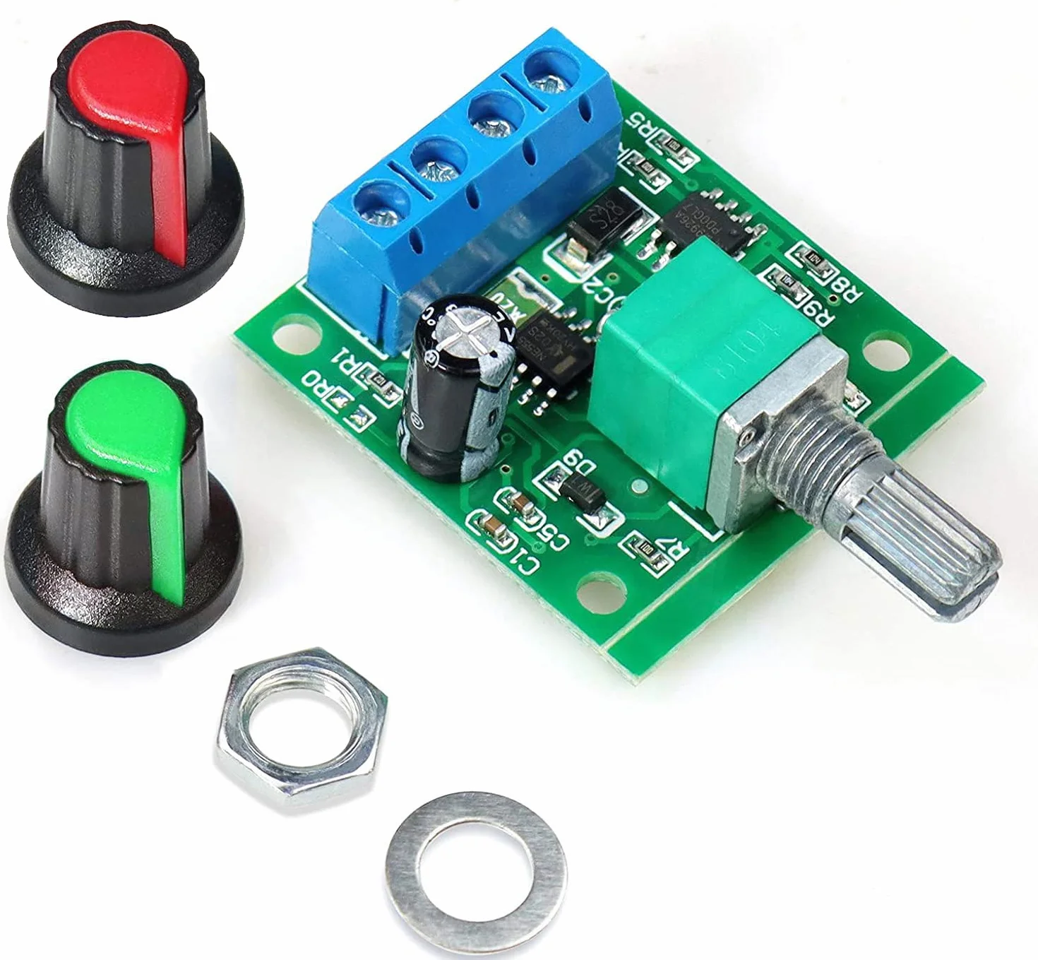 Gebildet 2pcs PWM Regolatore di Velocità del Motore a Bassa Tensione DC 1.8V 3V 5V 6V 12V 2A 1803BK 1803B Interruttore Driver Regolabile con Manopola di Controllo della Velocità
