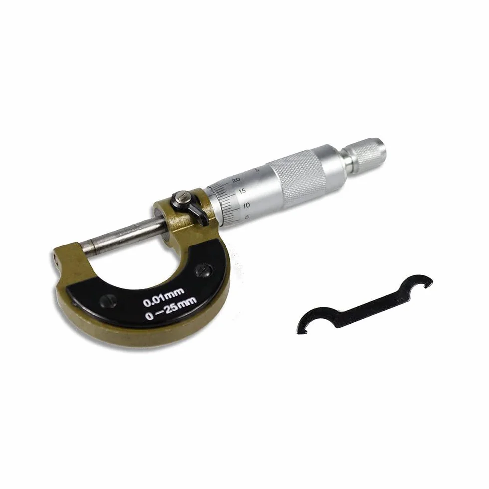 Vetrineinrete® Micrometro calibro per misurazione di precisione 0-25 mm per misurare il diametro interno e spessore esterno metro G12