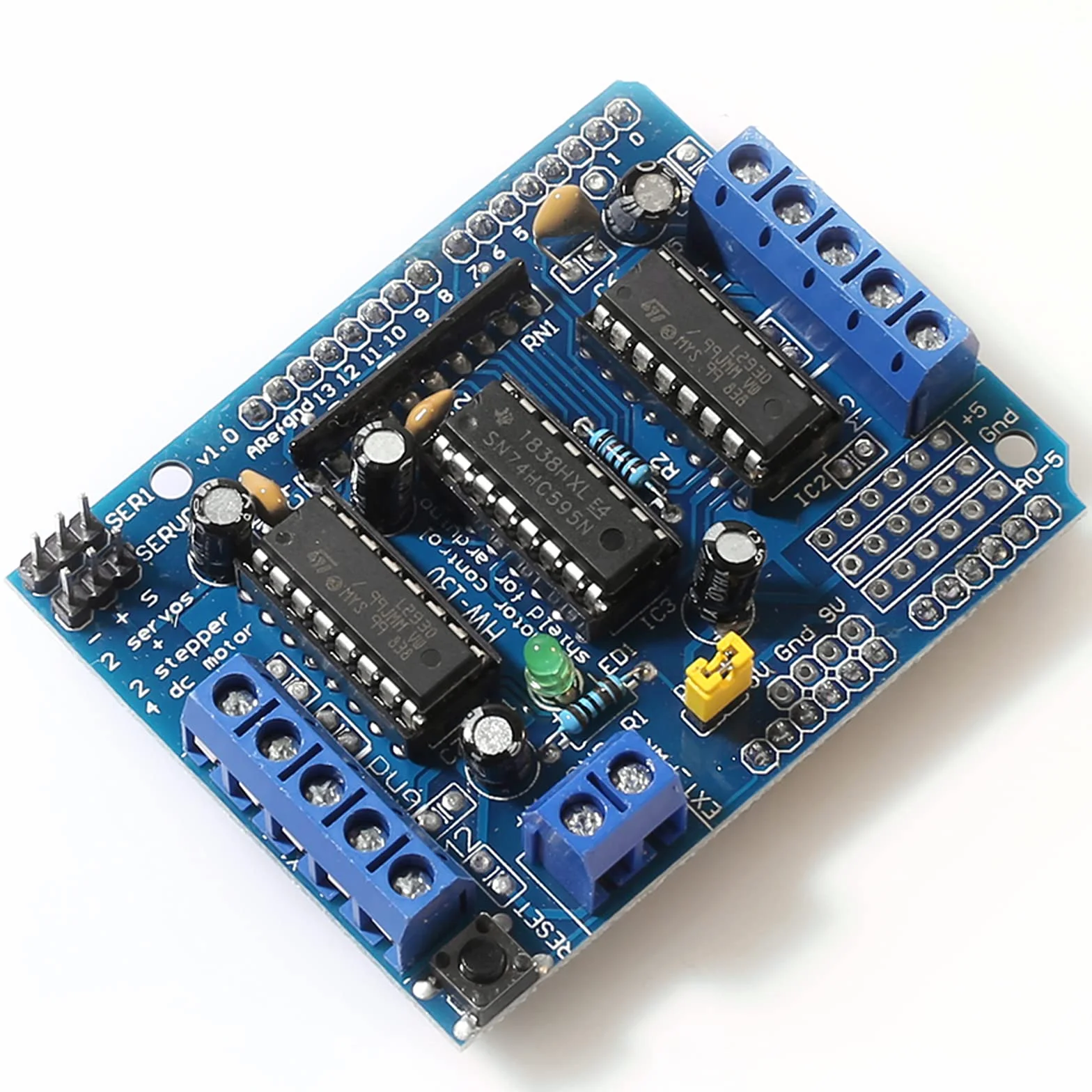 DEVMO Scheda di espansione L293D Motor Drive Shield compatibile con Ar-duino Duemilanove Mega UNO R3 AVR ATMEL