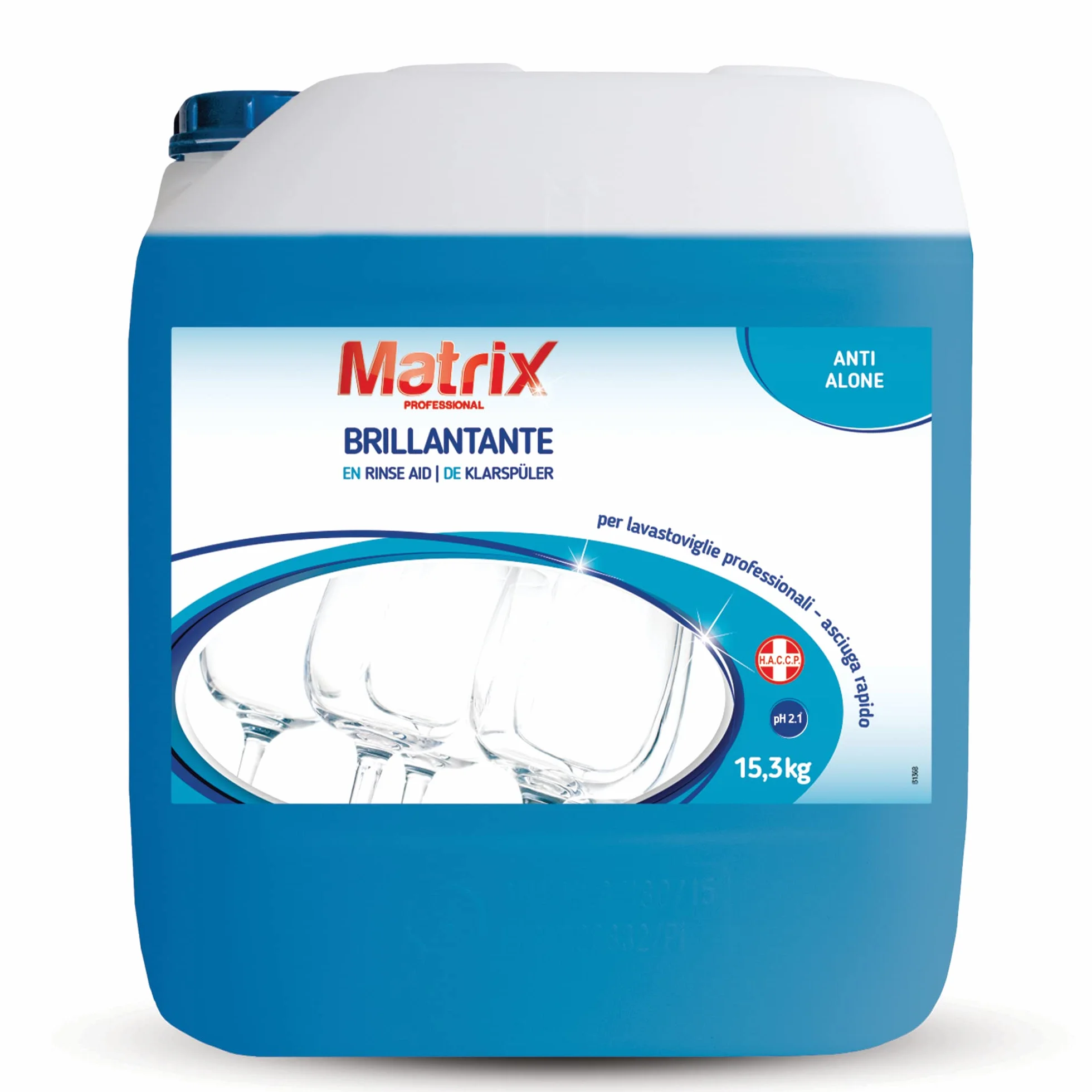 Matrix Brillantante - Additivo Brillantante Concentrato per Lavastoviglie e Lavabicchieri Industriali - Formato da 15,5 kg