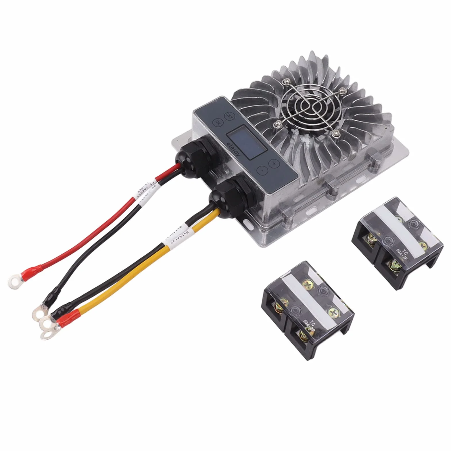 Hyuduo Regolatore di Carica Solare, Regolatore del Pannello Solare MPPT da 600 W Ingresso Regolabile da 10 a 30 V con Display LCD, Protezione da Sovracorrente per la Ricarica della Batteria Fuori