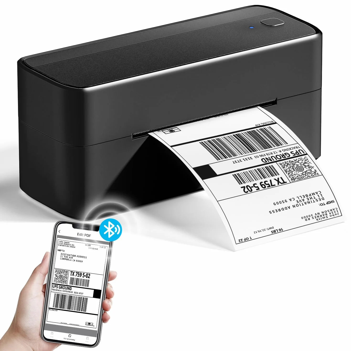 Phomemo Stampante per etichette Bluetooth, stampante termica DHL 4 x 6, etichettatrice Bluetooth Label Printer per codice a barre, Amazon, Etsy, Shopify, DHL, FedEx