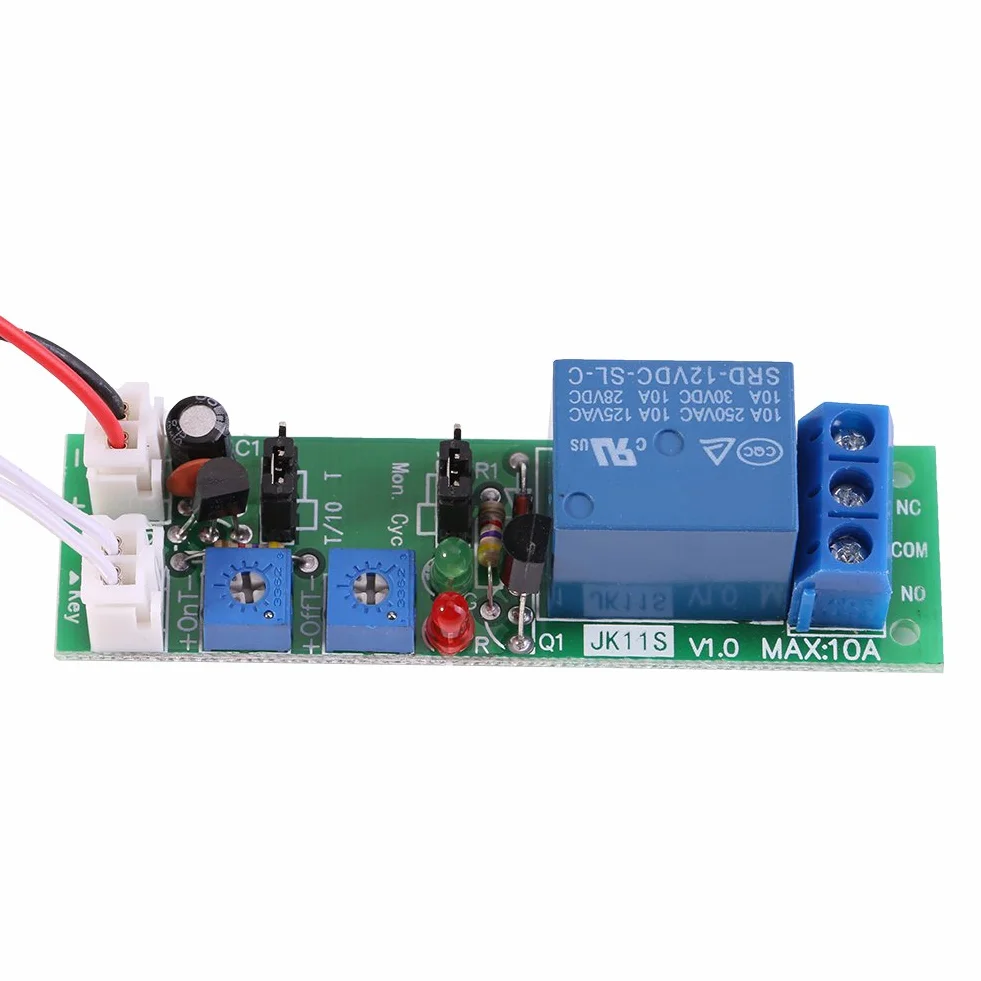 Modulo Ritardo Temporizzatore Ciclo Modulo Relè Accensione/Spegnimento Regolabile Dc 5v 12v 24v (DC12V,0-120min)