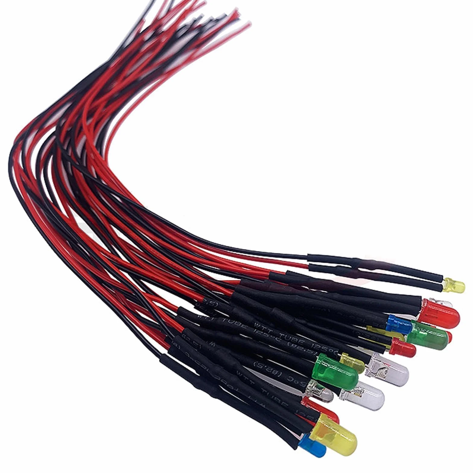 50PCS 12 V 3 mm Diodi a emissione di luci a LED pre-cablati Micro Led Diodi Diffusa Lente Colorata per Modello Assortimento Kit