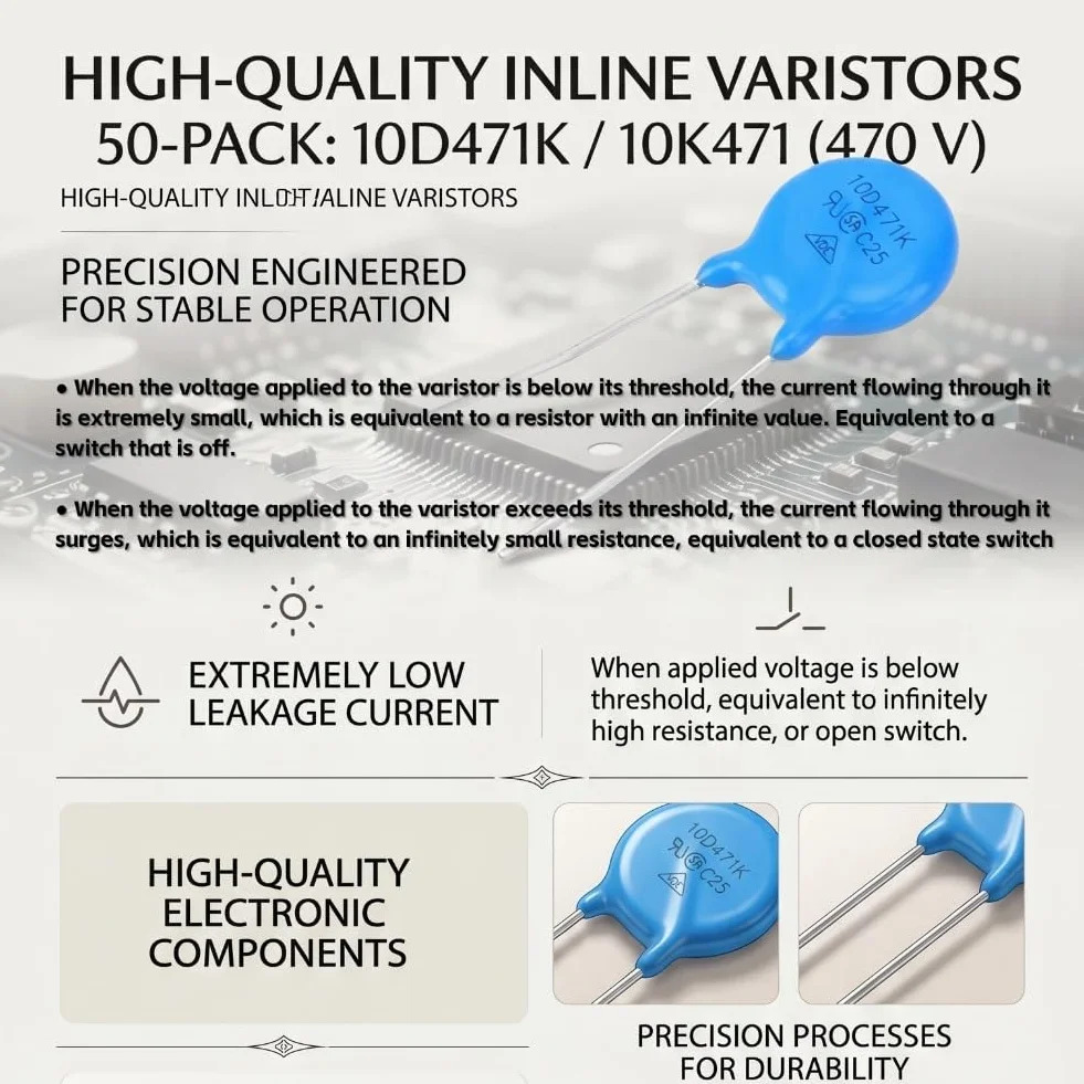 Varistori 10D471K 10K471 10 mm 470 V 50 pezzi