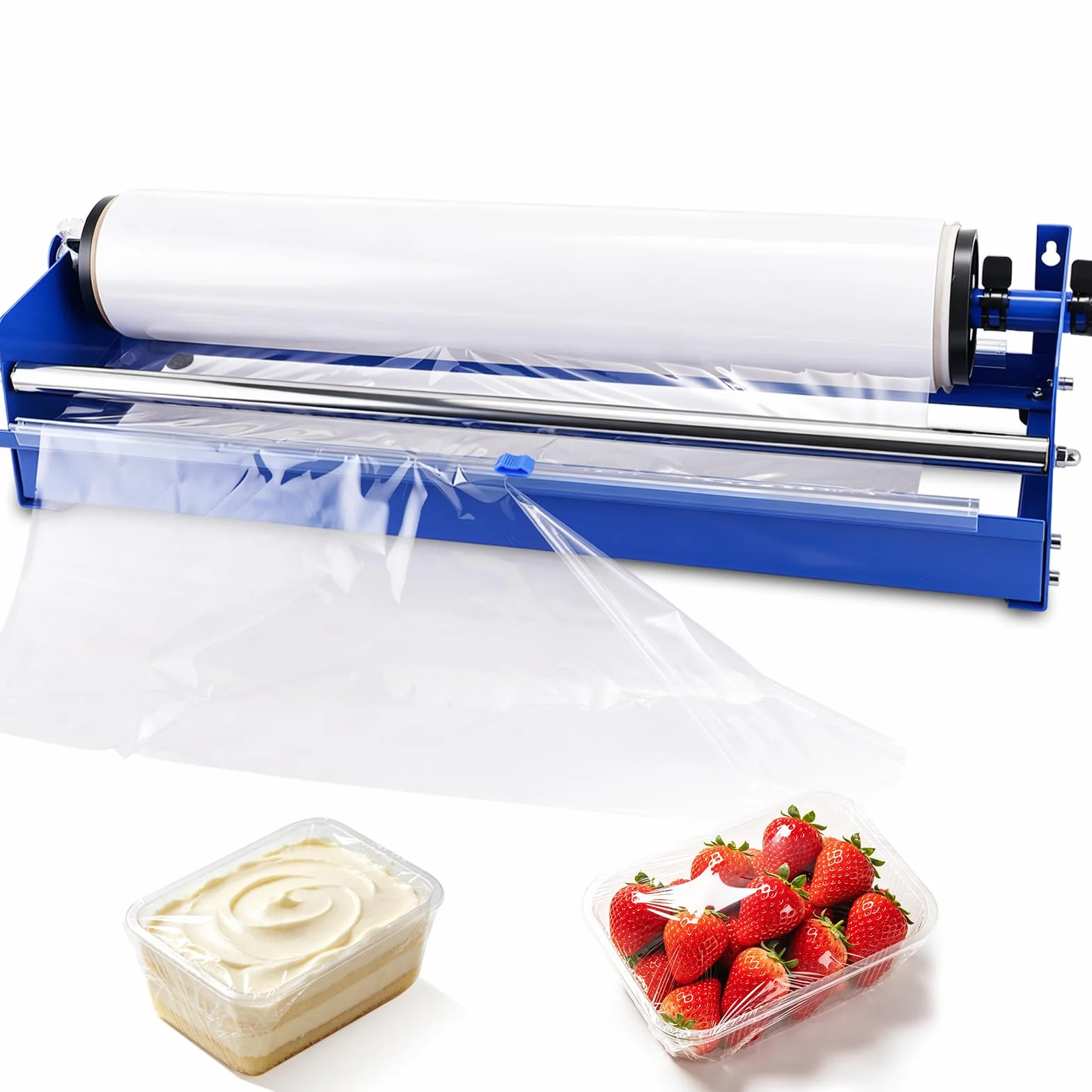 YJINGRUI Macchina avvolgitrice manuale di film estensibile, macchina imballatrice dell'erogatore di film estensibile da 19,5 ", strumento manuale per avvolgimento pallet per la conservazione di