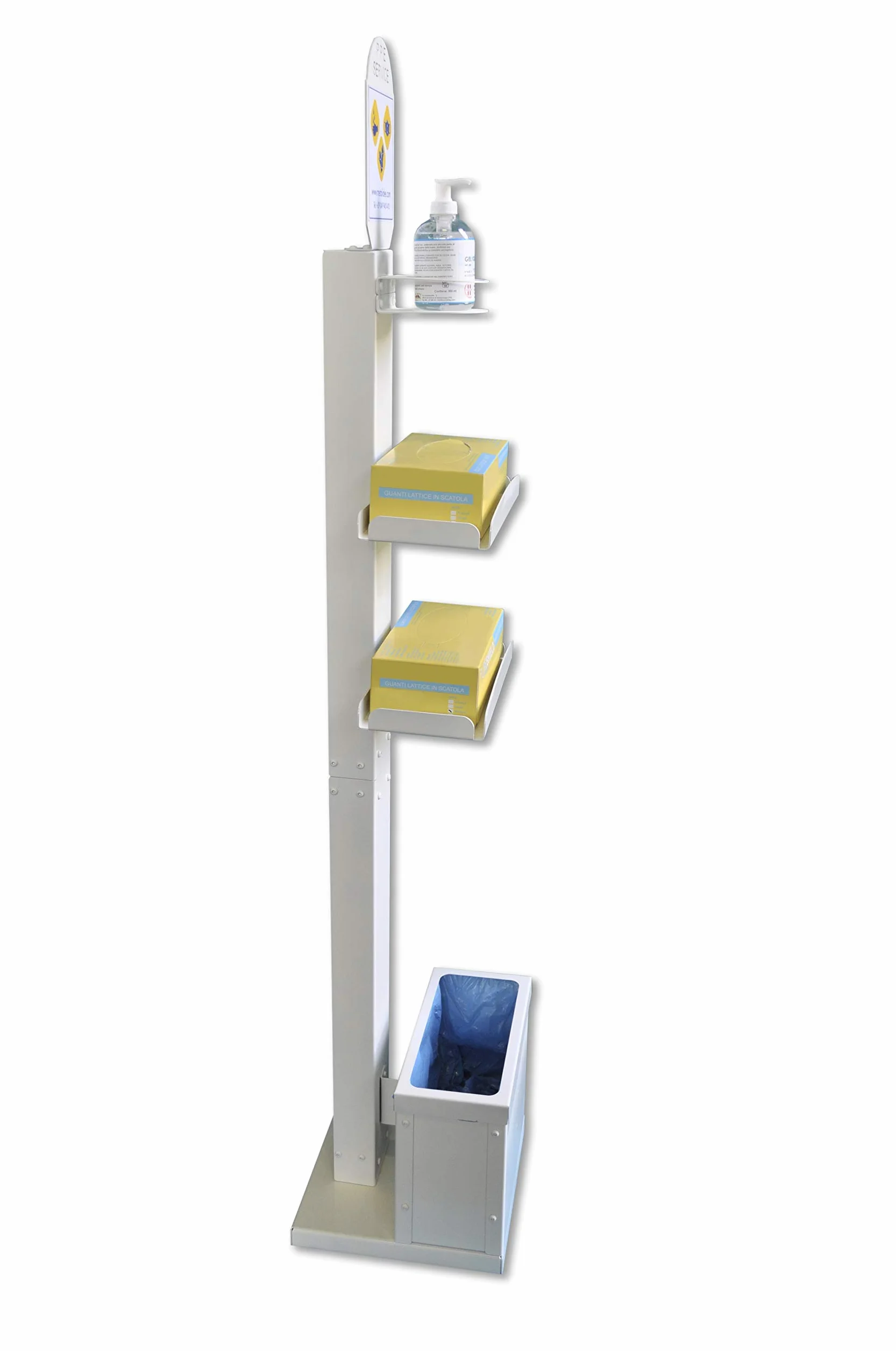PPE-SERVICE, distributore a colonna per dispositivi di sicurezza individuale (BIANCO LUCIDO)