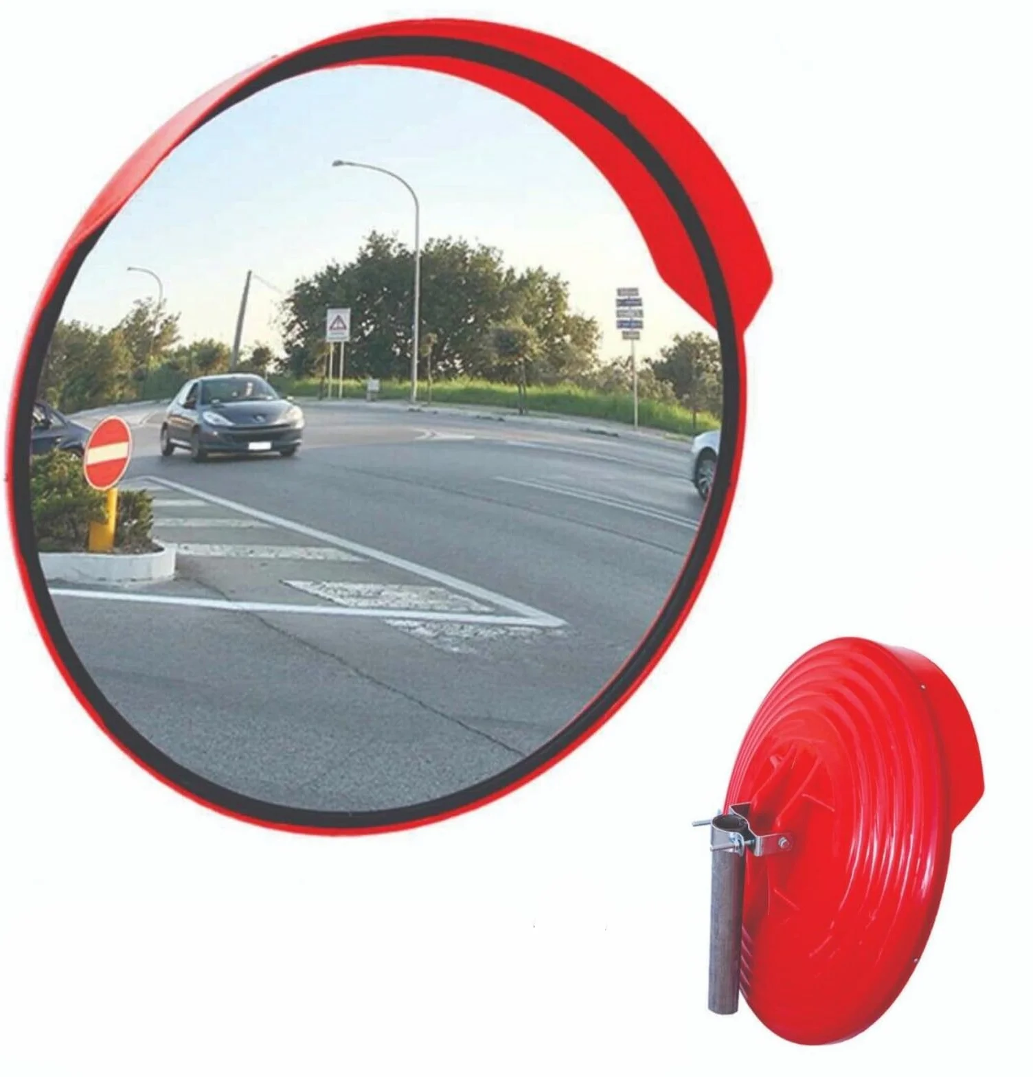 Specchio Stradale di Sicurezza 40 cm Convesso per esterno e interno, Parabolico, Infrangibile, resistente alle intemperie, garage, magazzino, elimina punti ciechi, parcheggio, curva pericolosa
