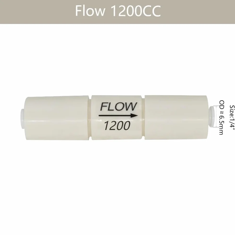 Sistema di Acqua RO Limitatore di Flusso 300CC 450CC 800CC 1500CC 1200CC Regolatore Tubo Flessibile 1/4" OD Osmosi Inversa