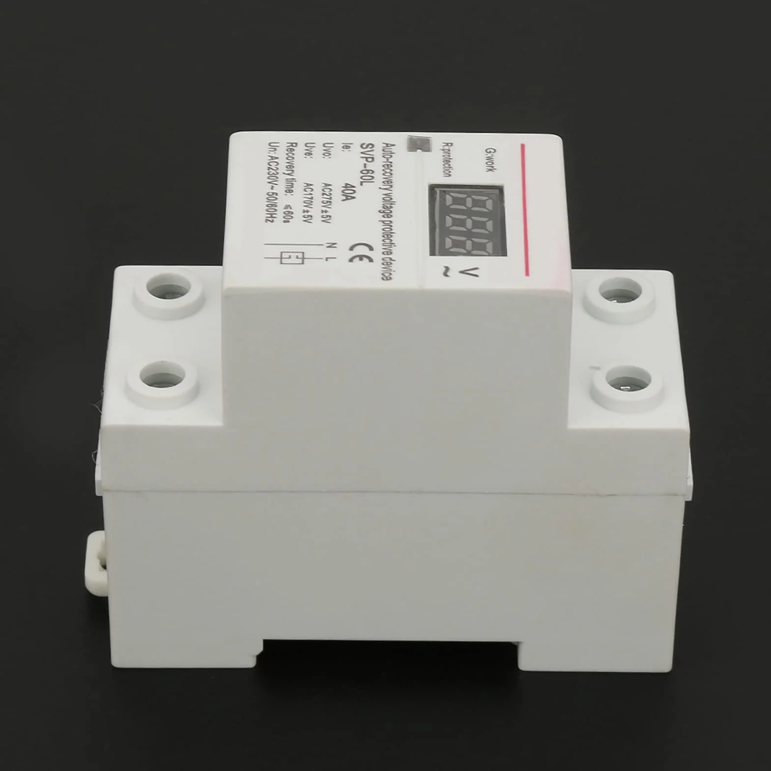 220V 40A Monofase Automatico Dispositivo di Protezione da Sovratensione e Sottotensione con Display, Guida DIN