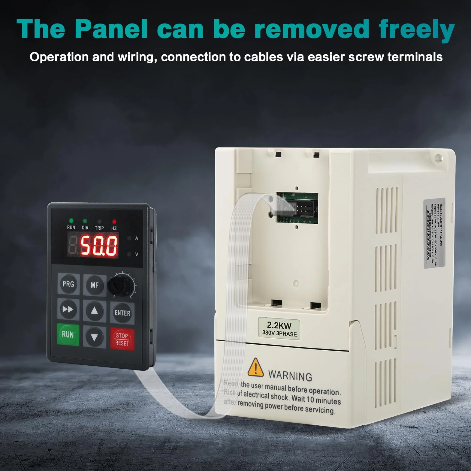 Jadeshay Inverter per Motori Trifase 380V 2.2KW Azionamento a Frequenza Variabile VFD Ingresso Trifase Uscita Trifase Convertitore di Frequenza Regolatore di Velocità per Motore Industriale