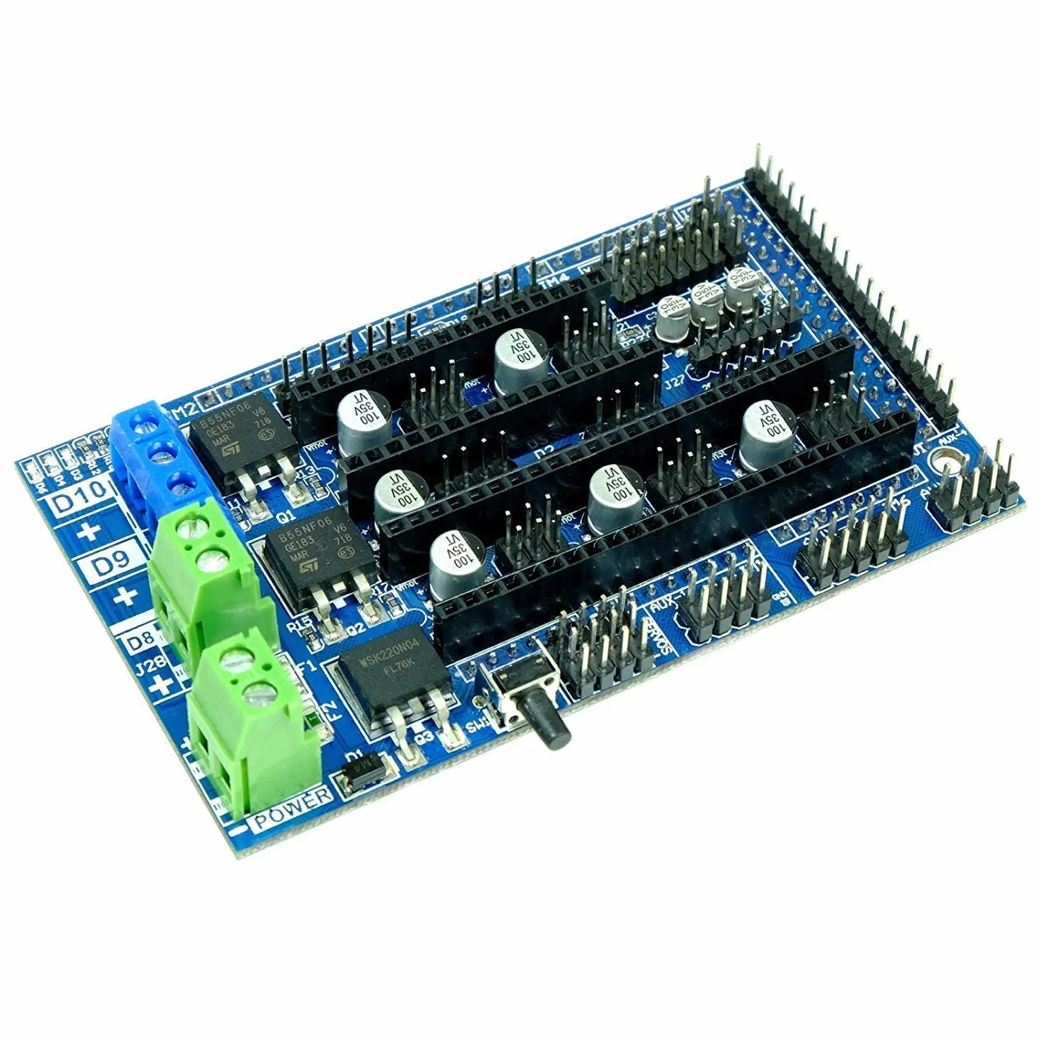 RepRap Arduino Mega Pololu Compatibile Shield (RAMPS) 1.6 per Stampanti 3D, Prusa Mendel, Mega i3