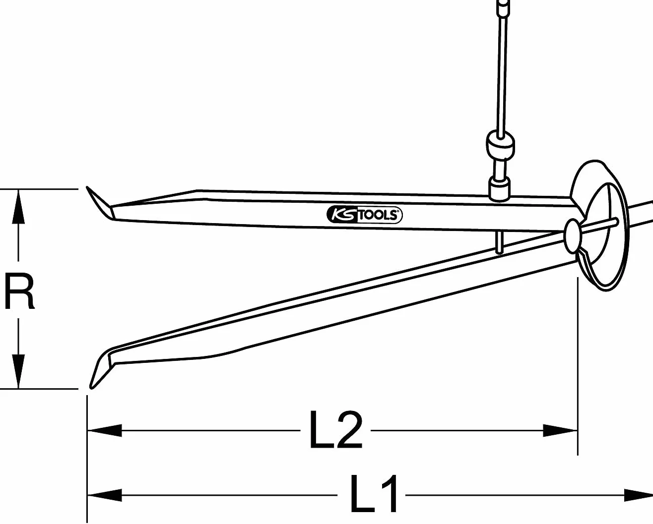 KS Tools 300.0423 Compasso per Interni di Precisione a Molla, 245 mm