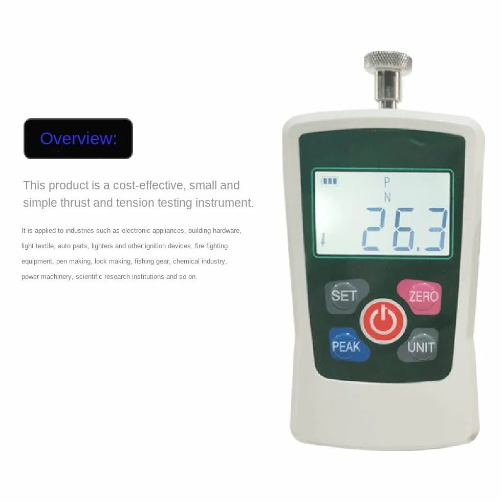 Piccolo Misuratore di Forza Digitale Push-Pull Dinamometro Portatile Misuratore di Trazione ZMF-2-500N Tester di Trazione per Chilogrammi
