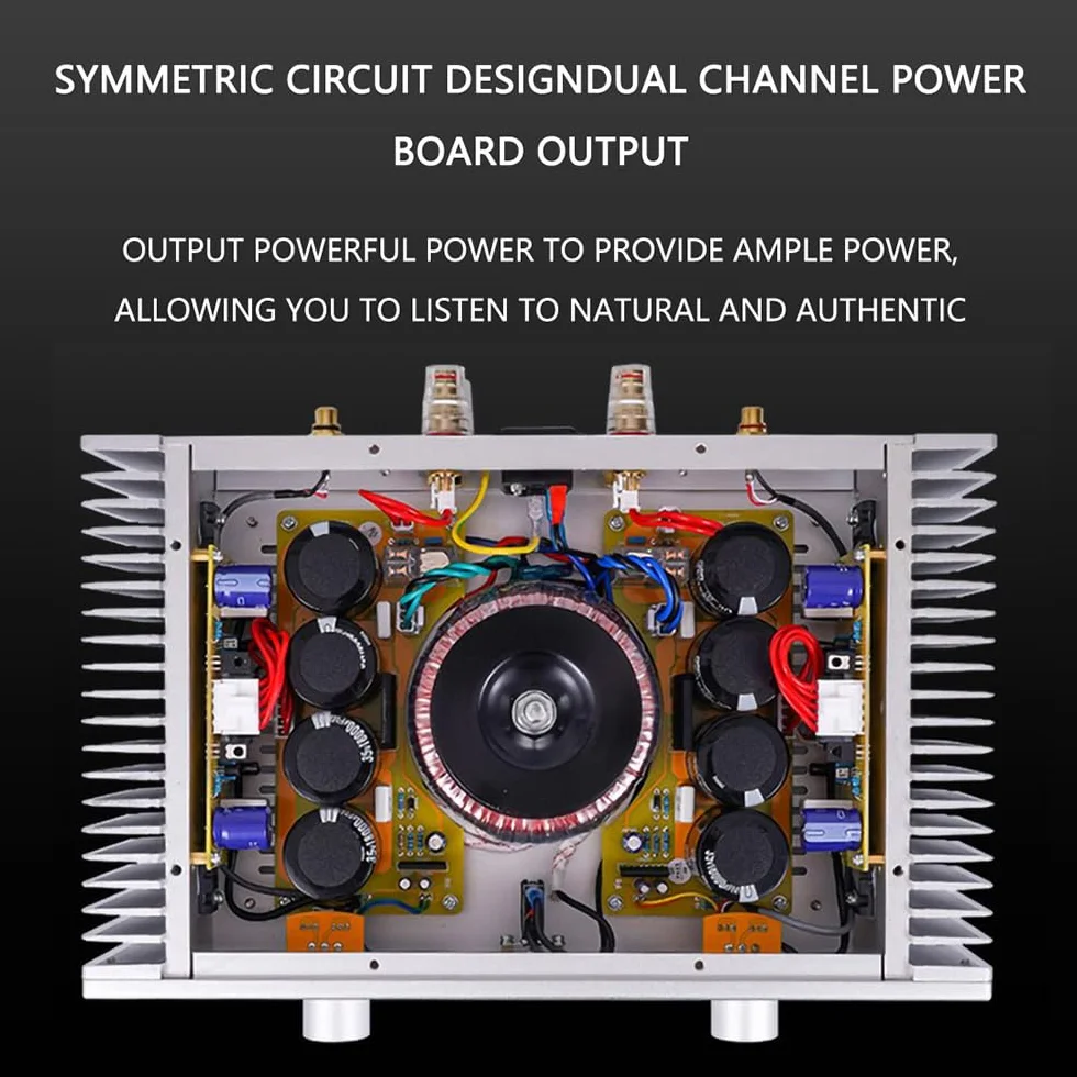 A1S 20W Amplificatore di Potenza HIFI Classe A Puro 2.0 Canali Amplificatore Audio per Casa (Argento)