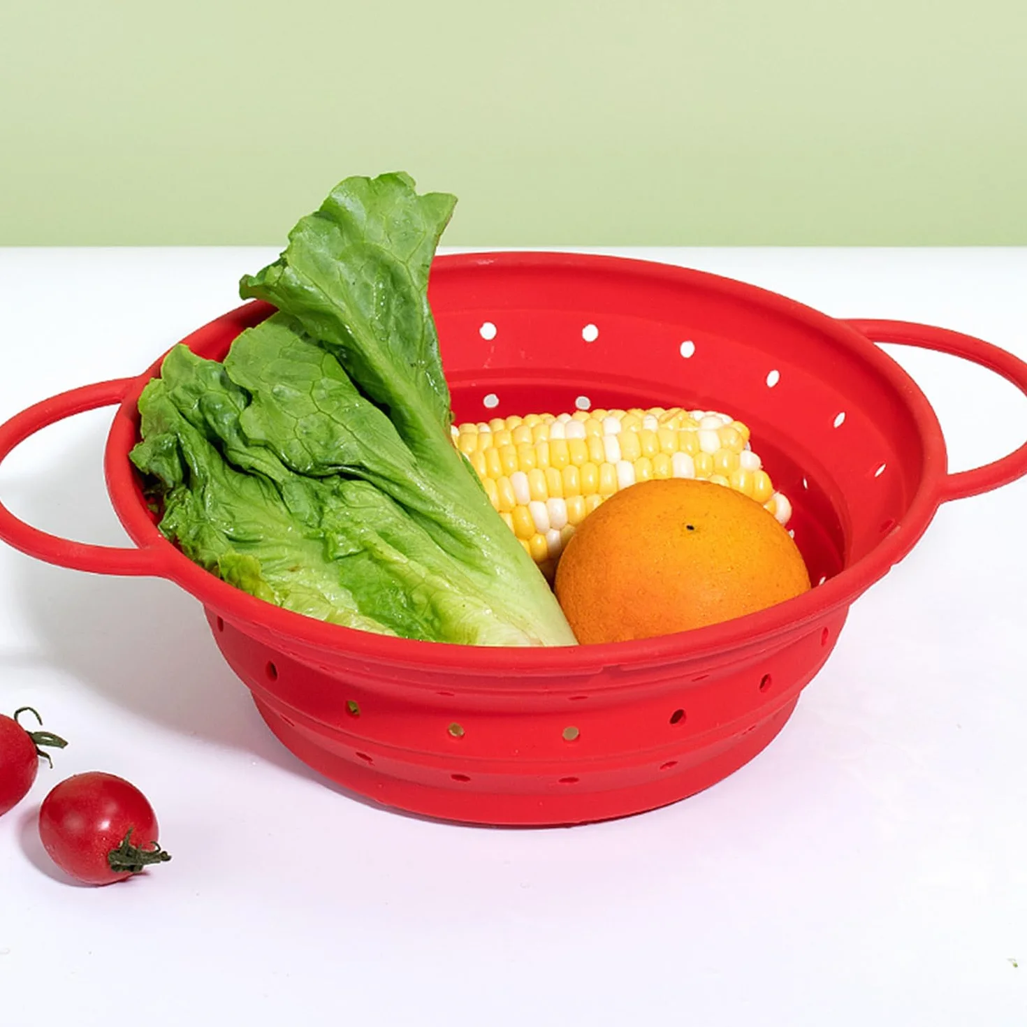 Cestello Di Scarico In 2 Pezzi, Cestello Di Scarico In Silicone, Cestello Di Scarico Pieghevole, Cestello Di Scarico Per Frutta E Verdura, Strumenti Per Lavare La Cucina, Forniture Da Cucina