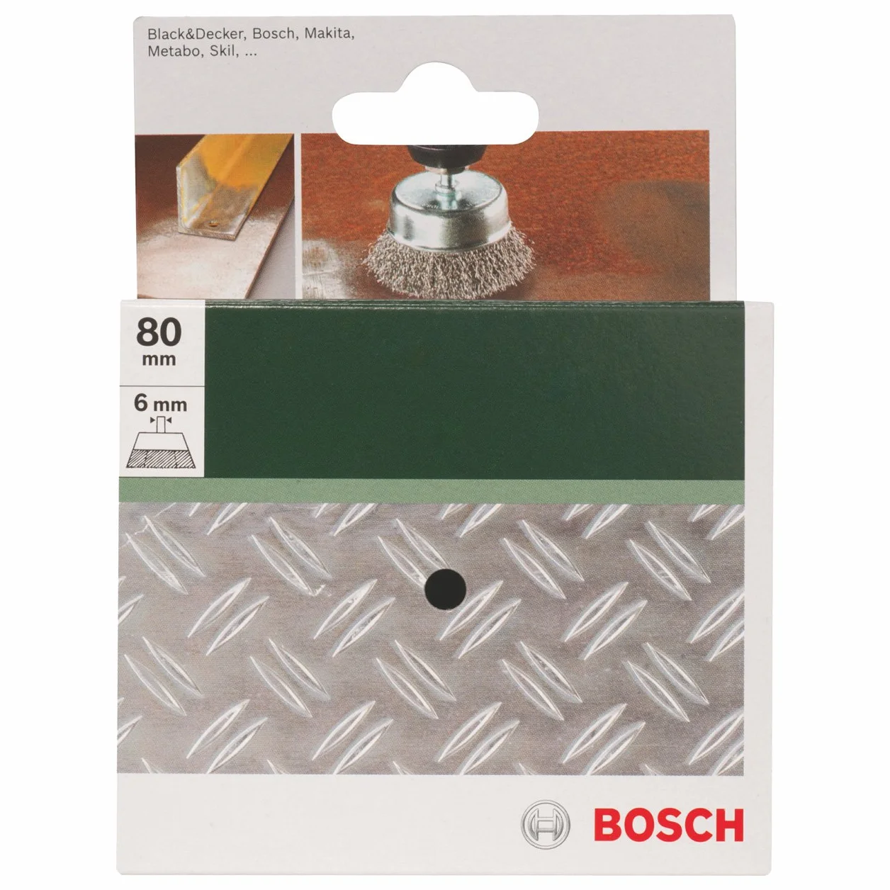 Bosch 2609256520 - Spazzola a tazza per smerigliatrice, 6 x 80 mm