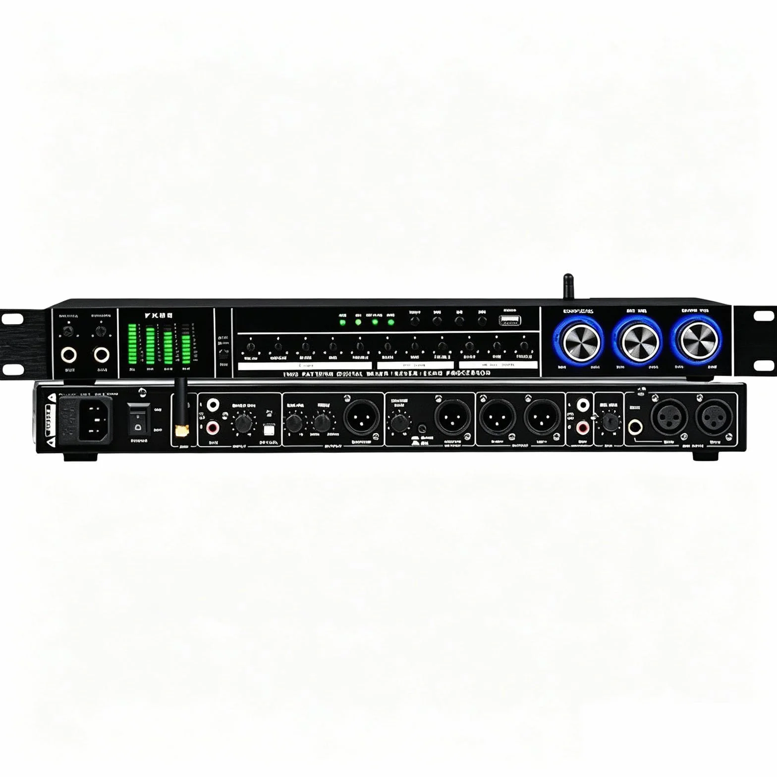 Processore Audio Per Effetti Vocali Professionale Pre-effetto Anti-larsen Con Display Led Metodi Multipli Di Trasmissione Audio Per Karaoke Casa Palco Chiesa black