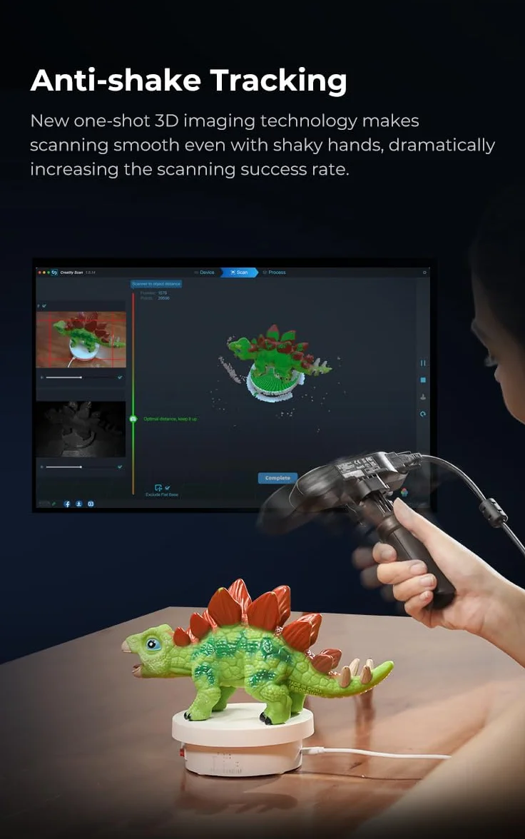 Creality CR Scan Ferret Pro 3D Scanner, precisione 0,1 mm, anti-shake, scanner portatile 3D WiFi6 per IOS/Android Phone PC Win 10/11, scansione a colori a 24 bit