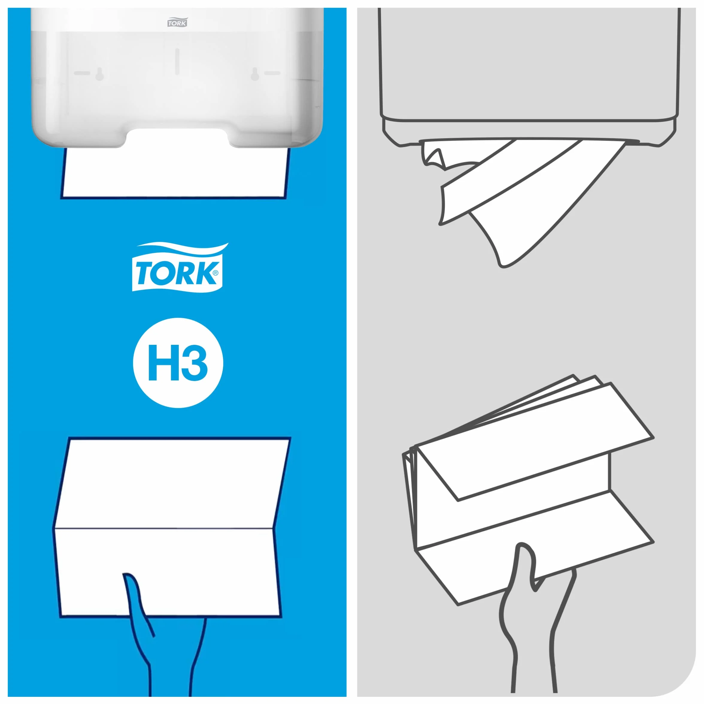 Tork 553000 Dispenser asciugamani piegati a V/C bianco Elevation Design H3